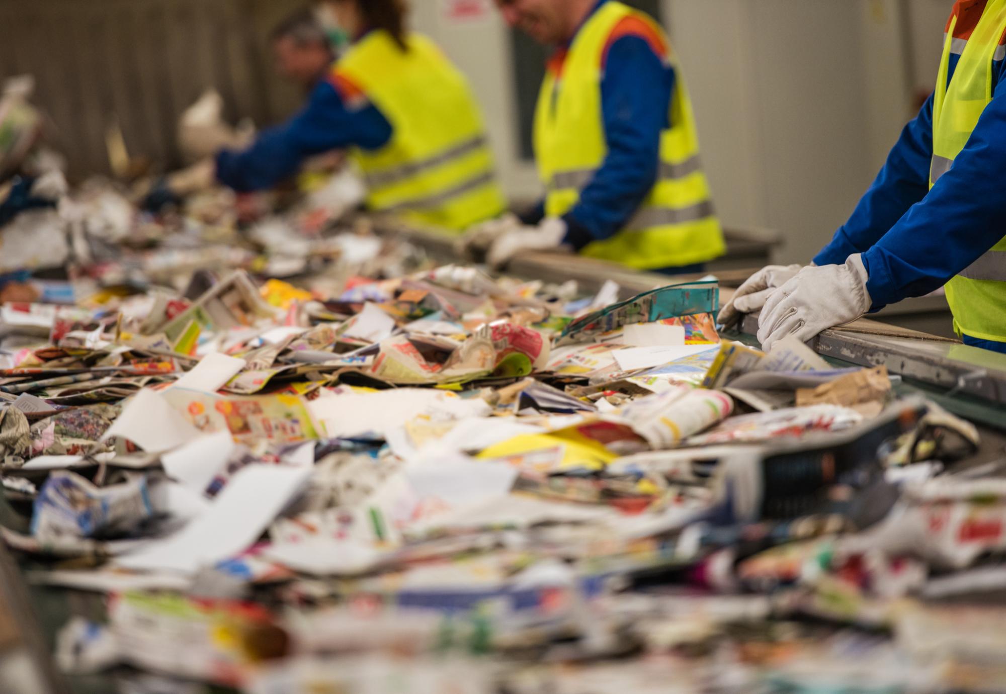 Recycling being sorted