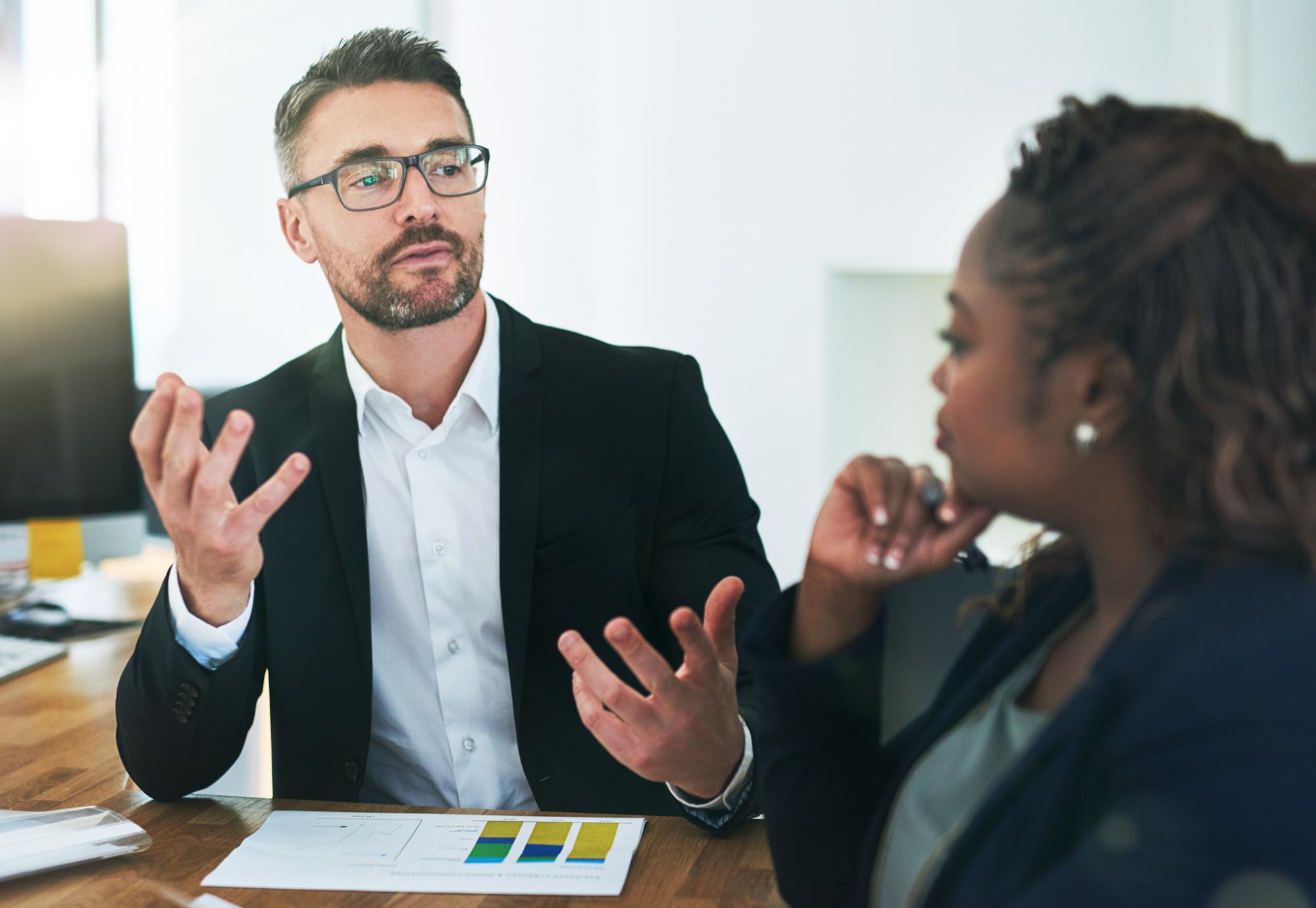 Businessman explaining in a meeting