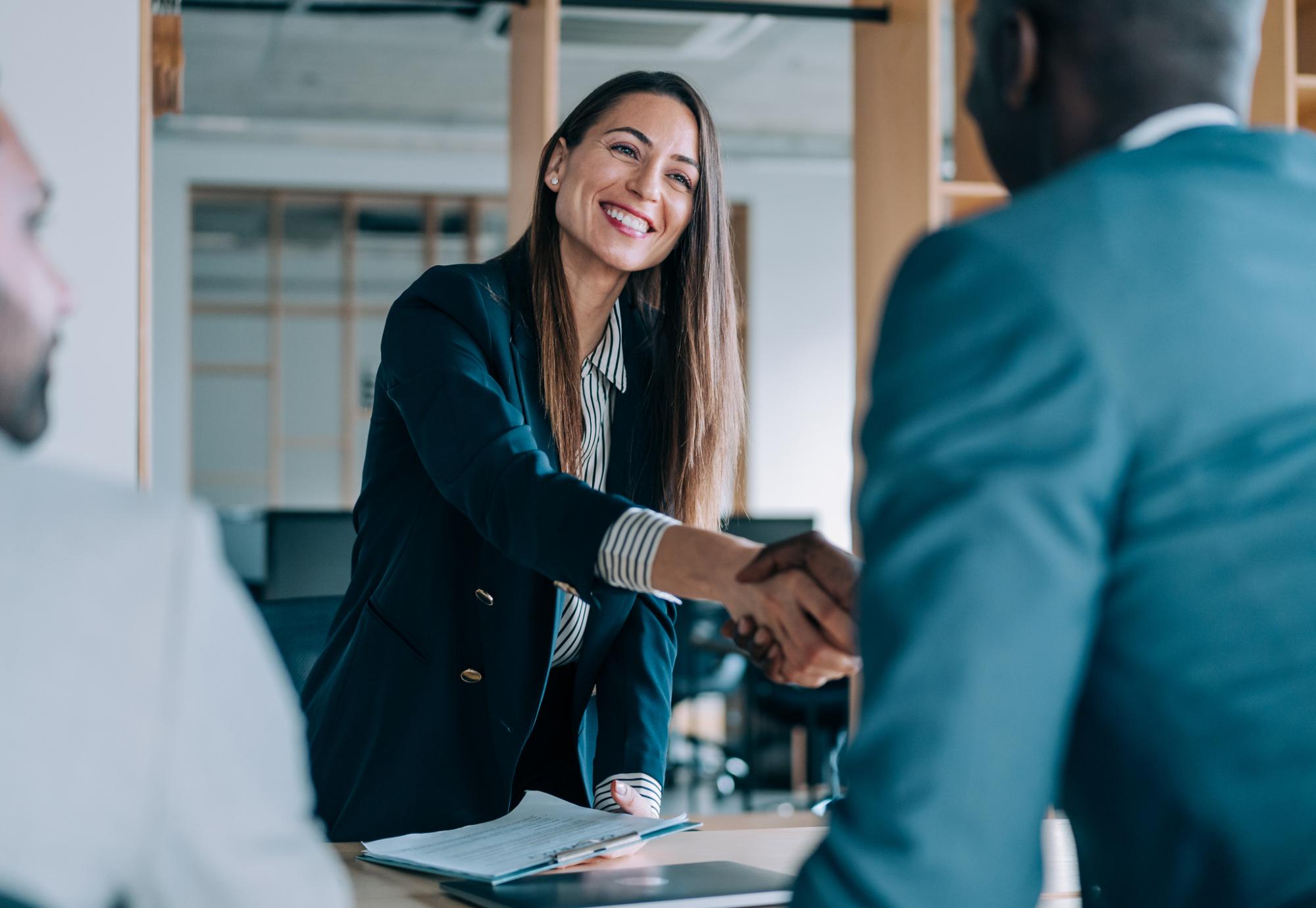 Female buyer concluding a business deal