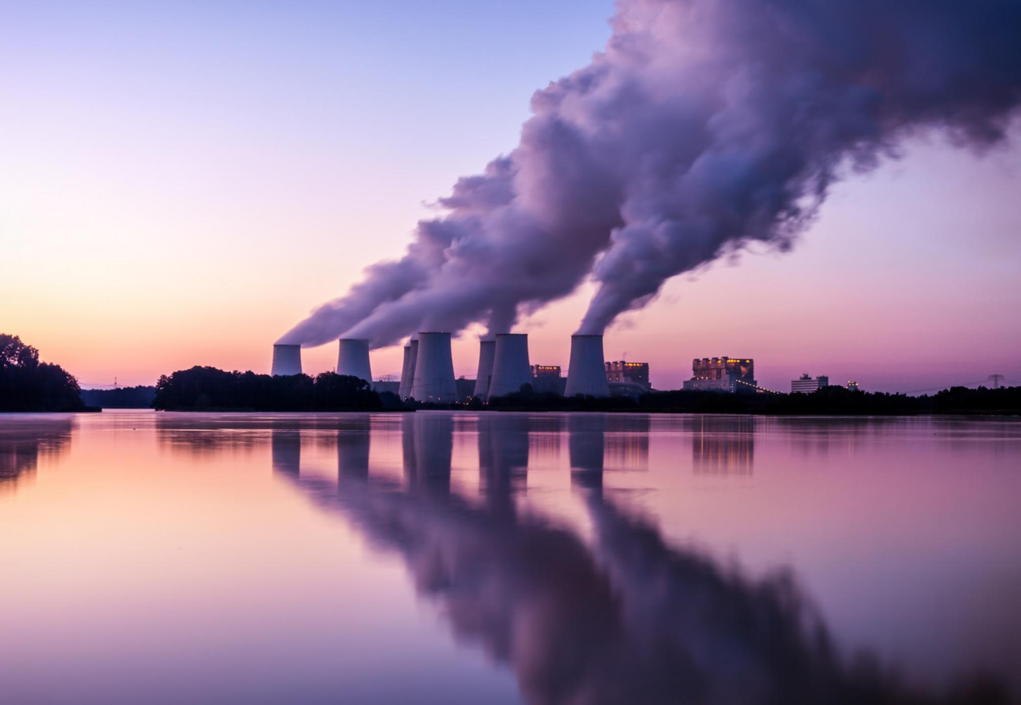 Power plant at sunrise