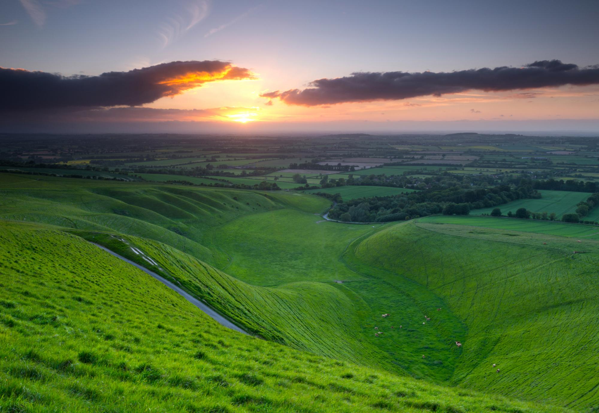 Sunset view over Oxfordshire