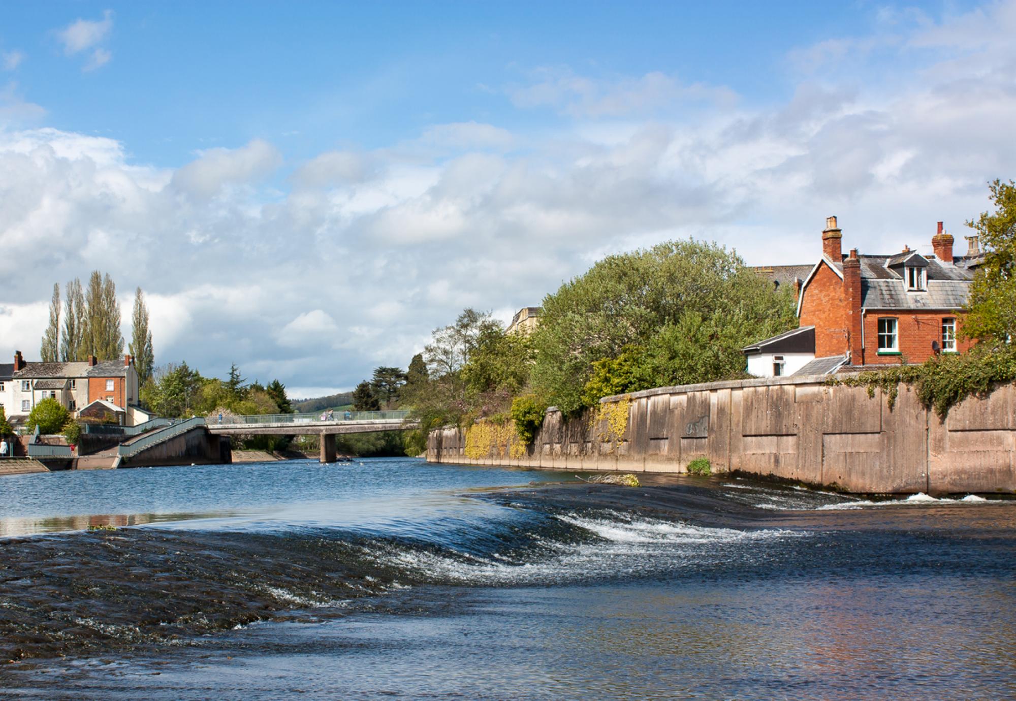 River Exe at Tiverton Mid Devon England UK Europe