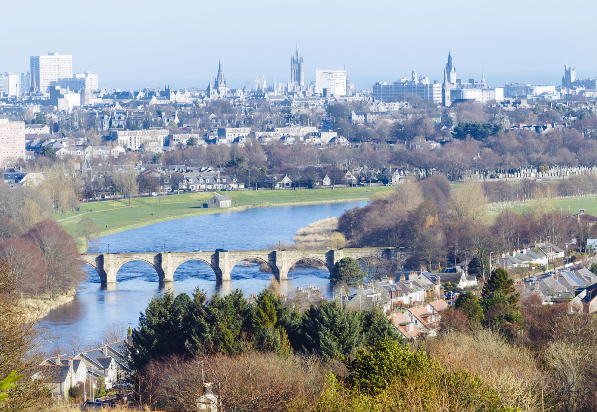 View of Aberdeen with a bridge in the foreground