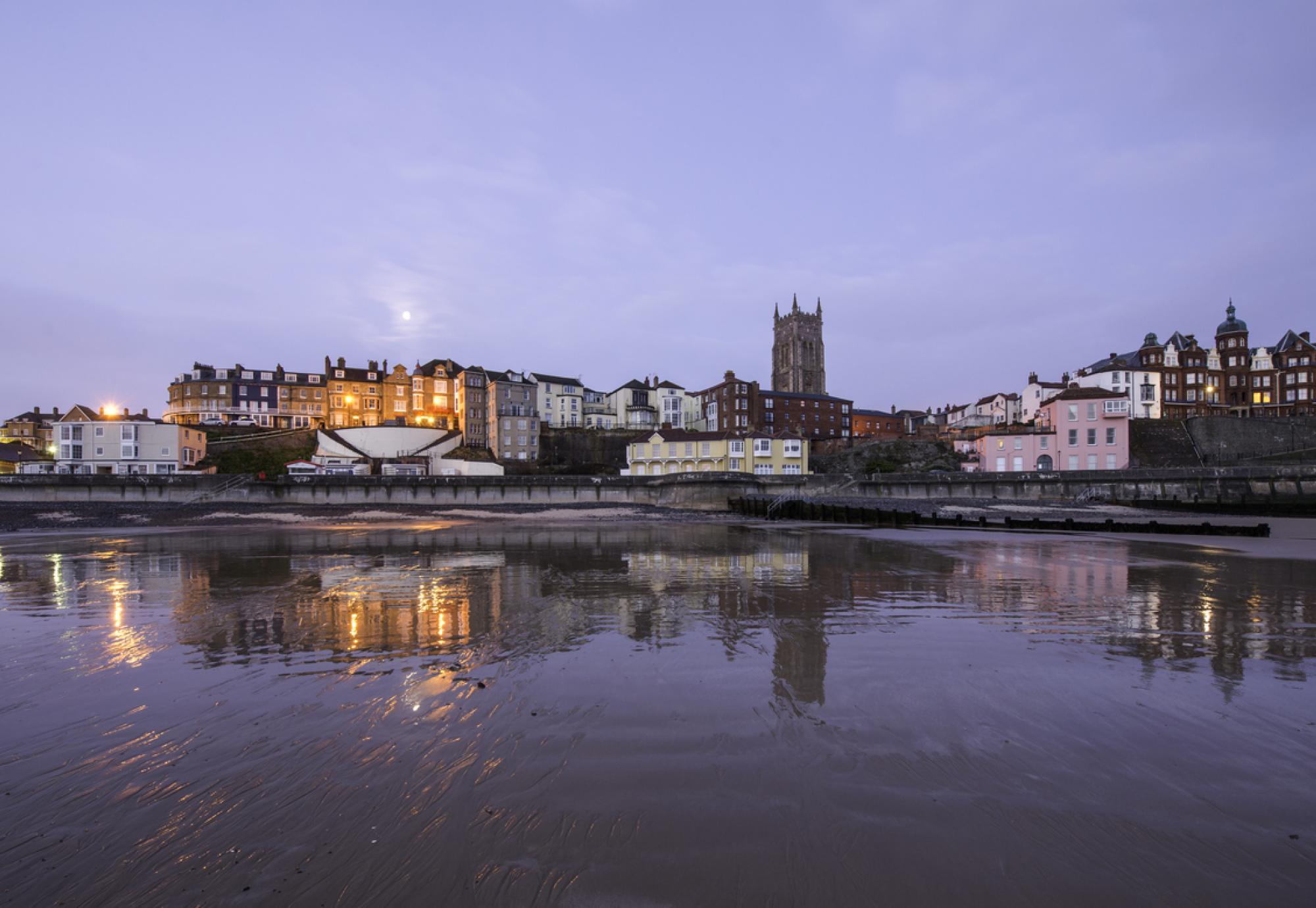 Moon over Crome, England, in a beautiful night of summer