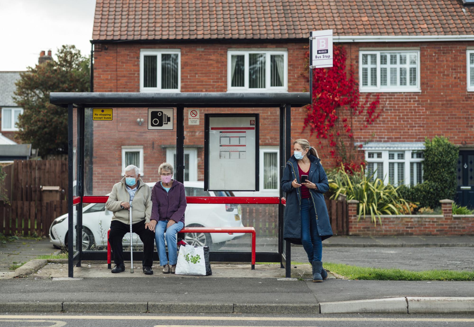 Bus stop in England