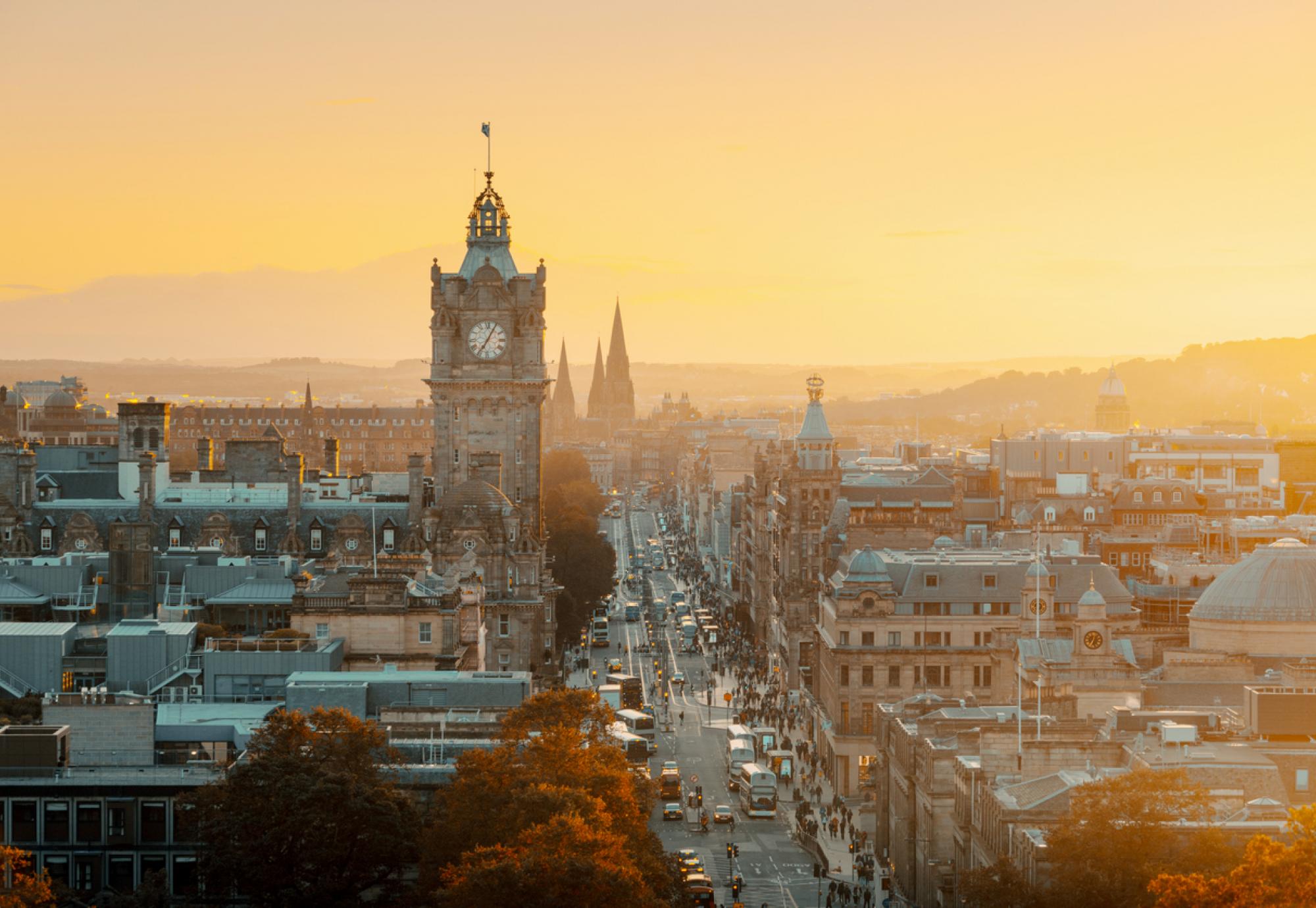 Dusk view of Edinburgh