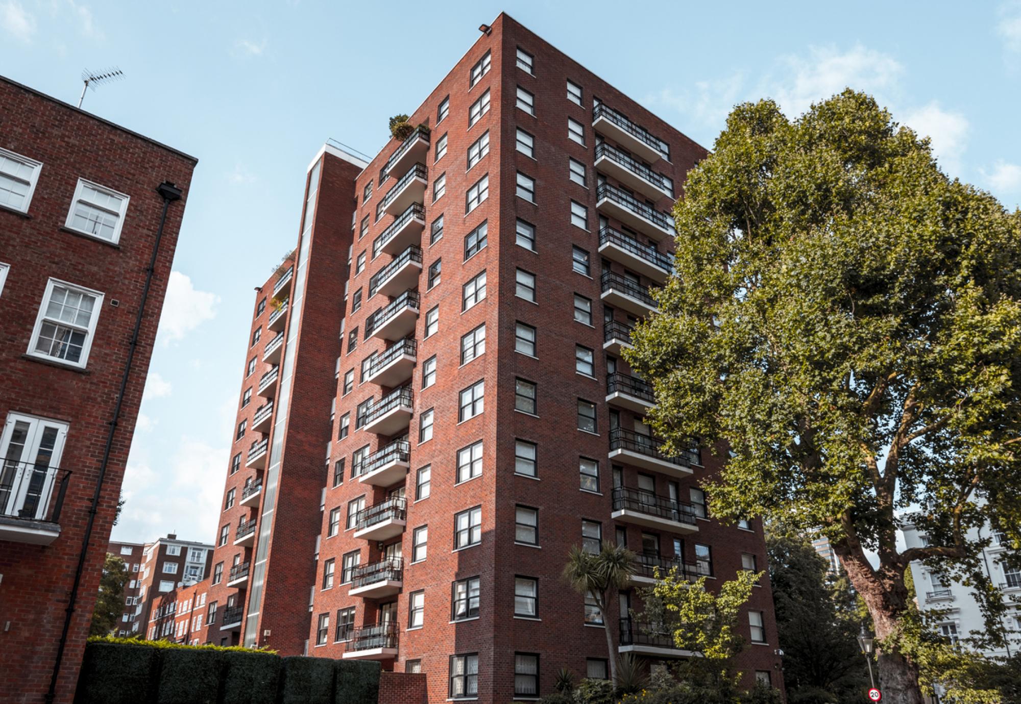 Low view of a block of flats - affordable housing