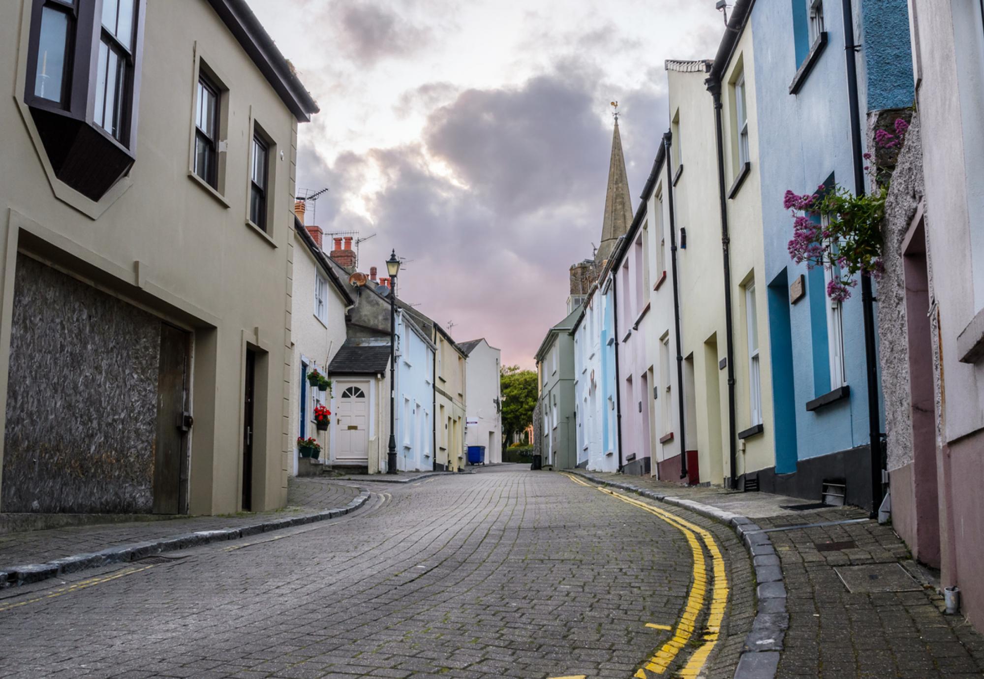 pastel coloured houses in south wales