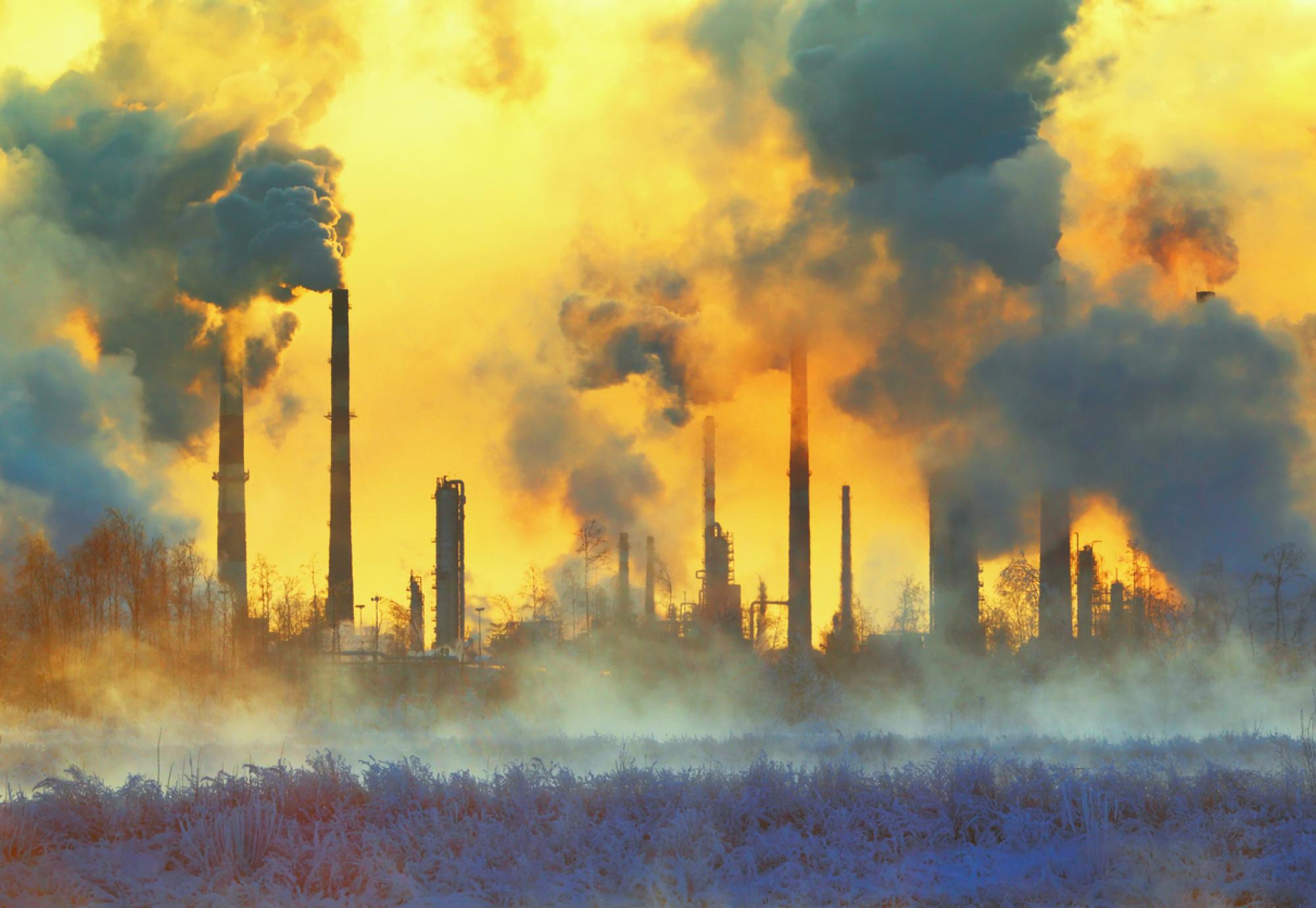 Smoke fumes from an industrial plant