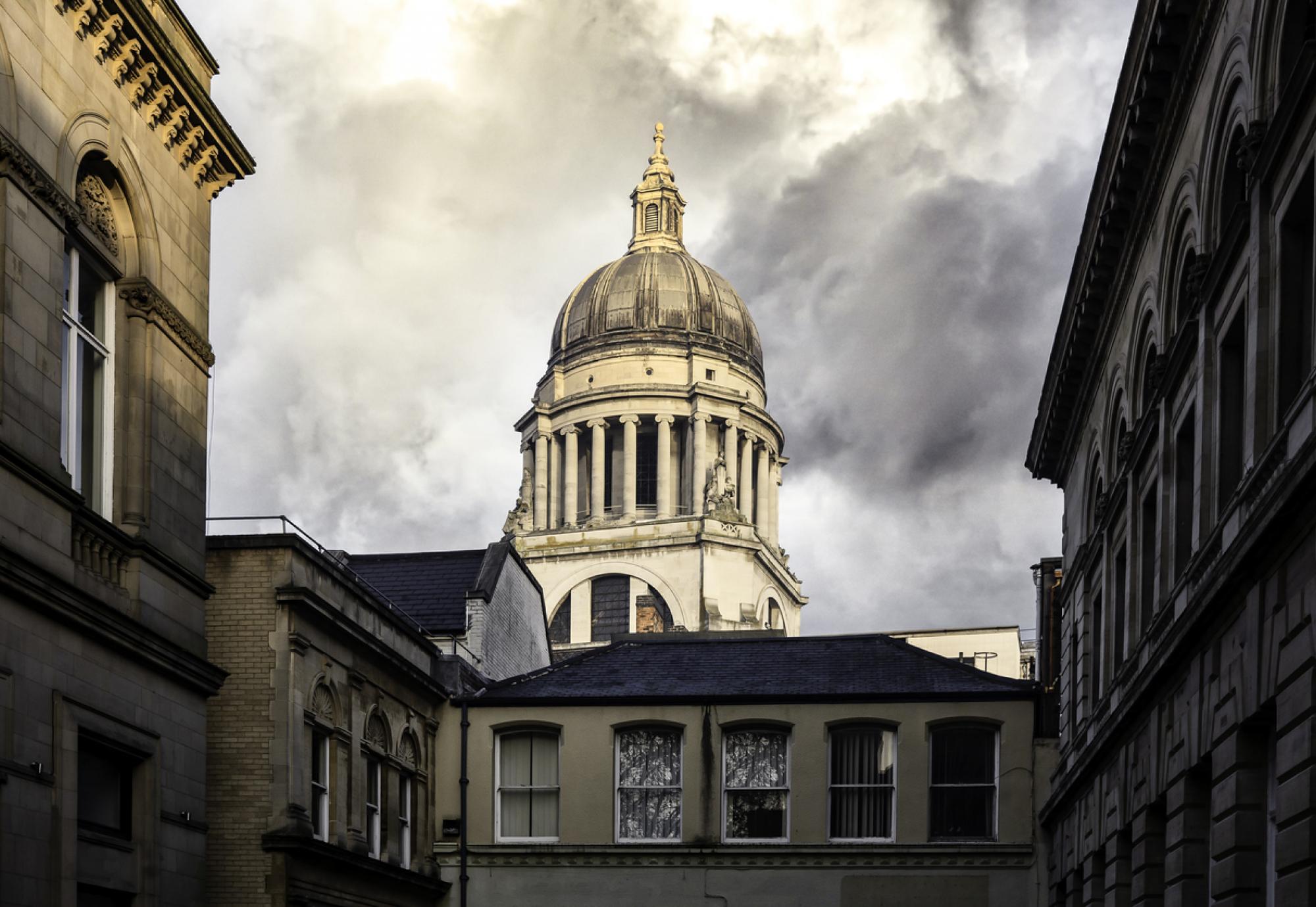 Nottingham Council building in the sun