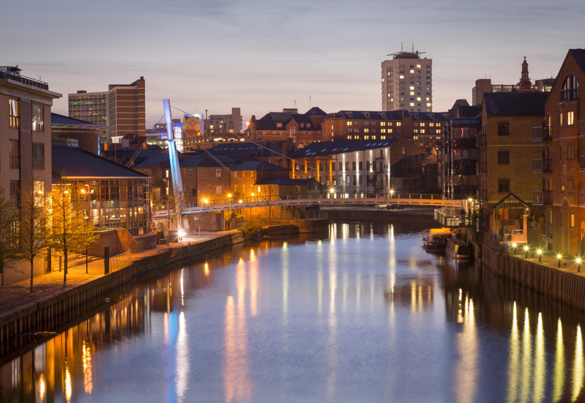 Leeds City Centre at dusk