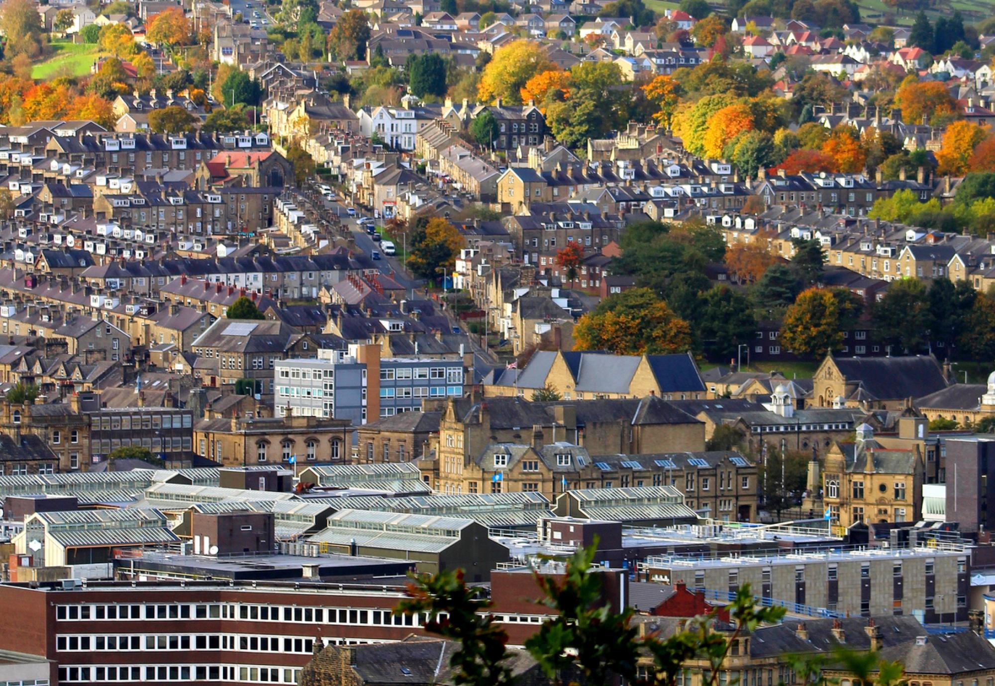 Aerial view of Keighley, West Yorkshire
