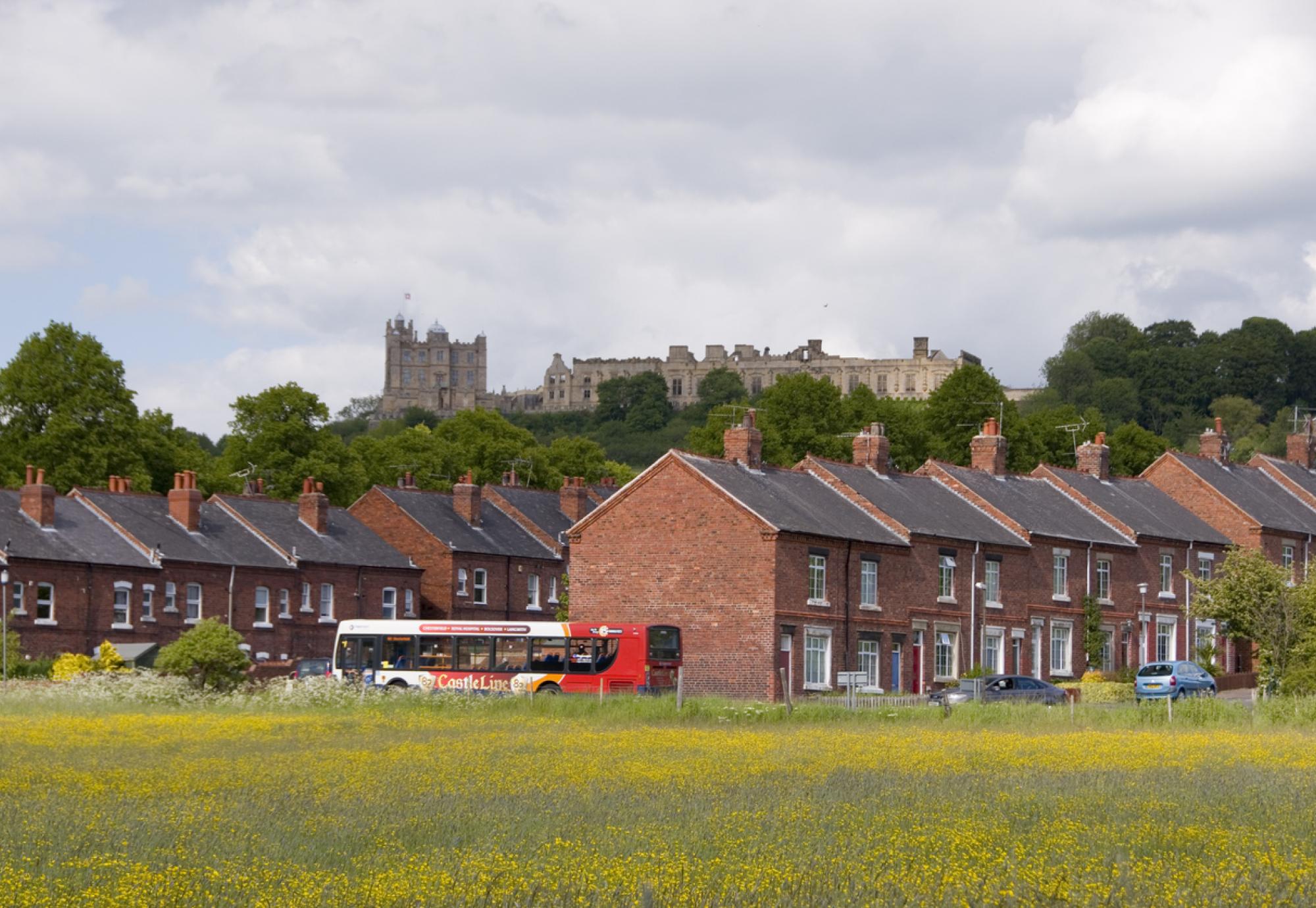 Bolsover with a view of the castle in the background
