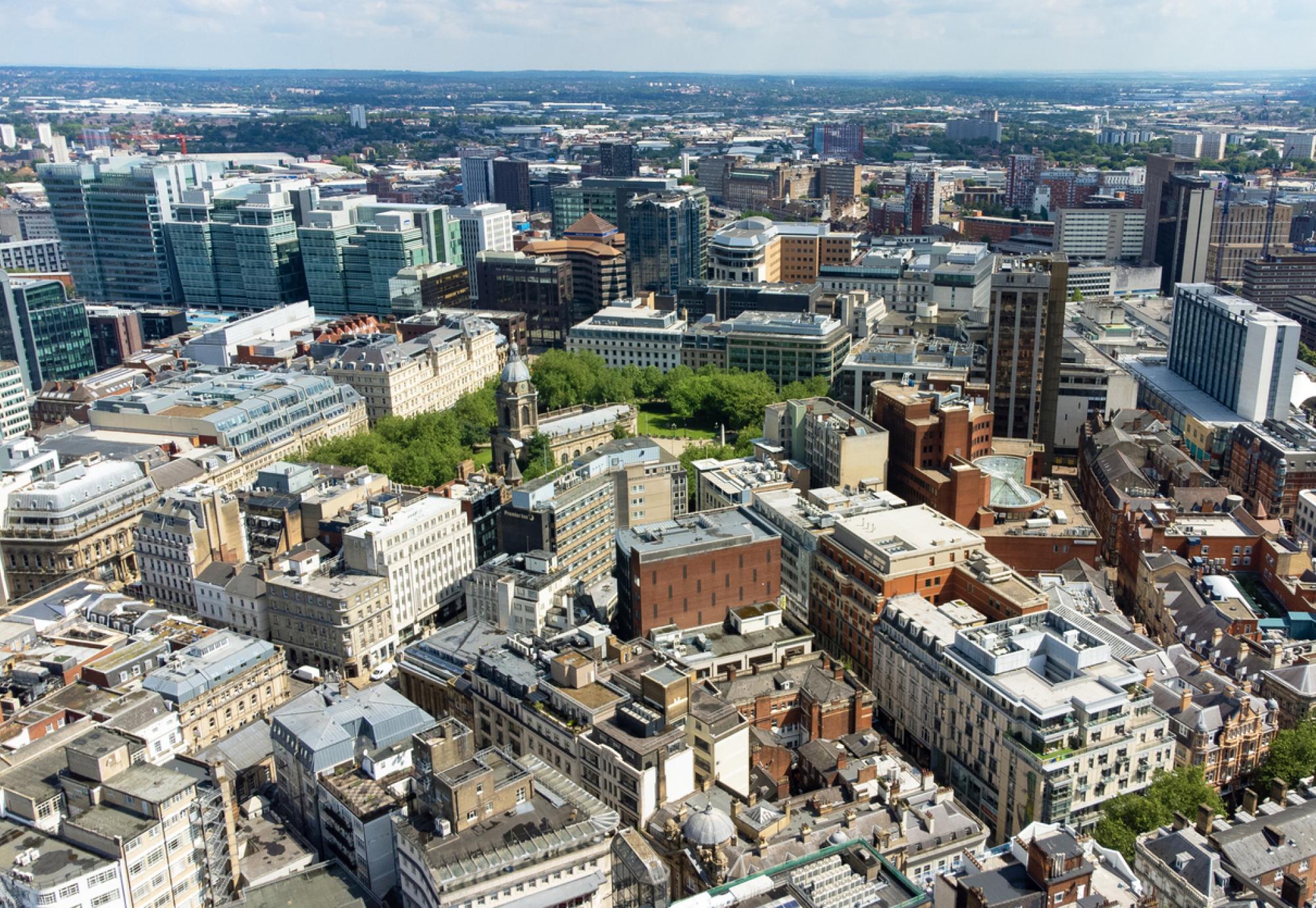 Aerial view of Birmingham