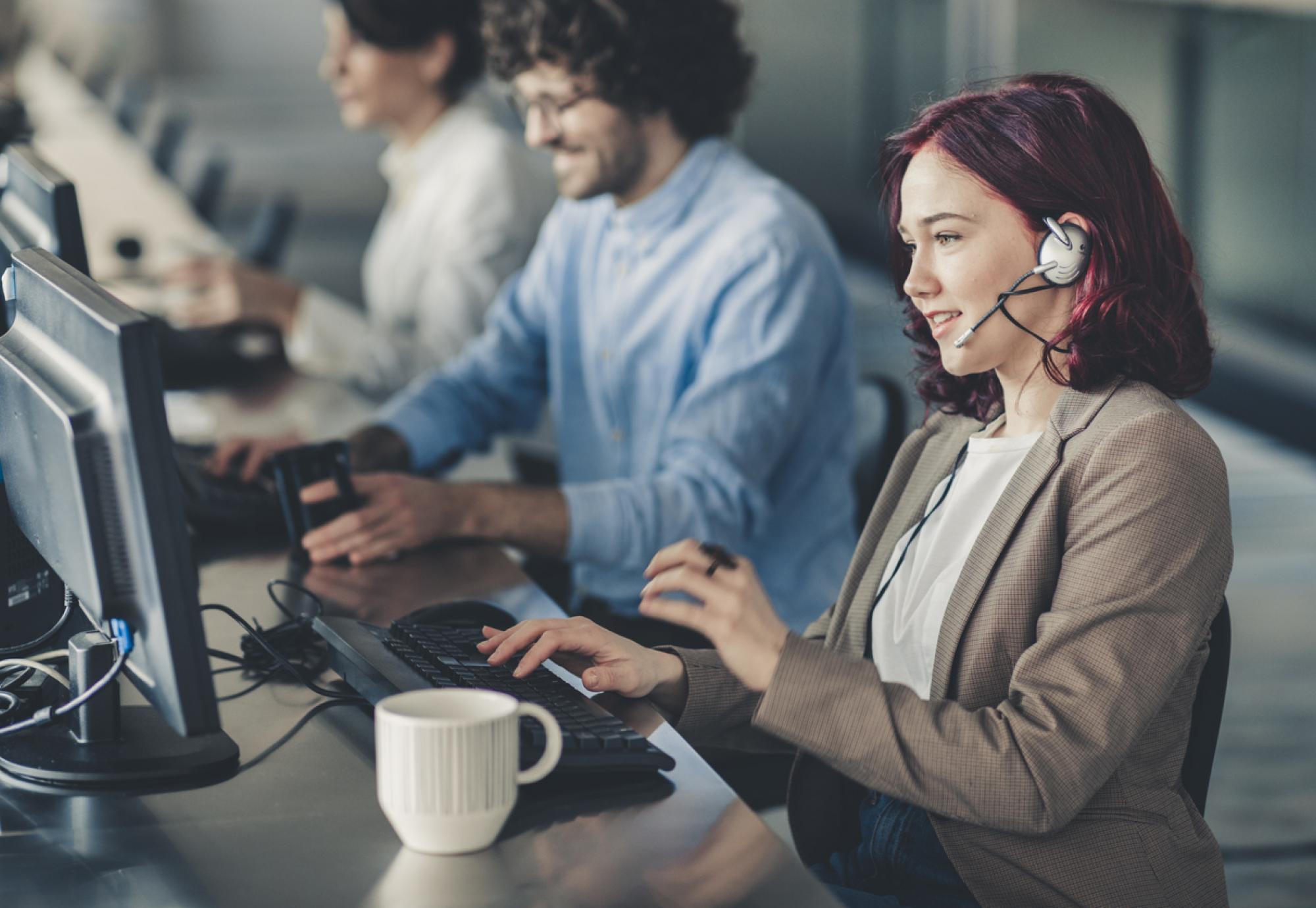 Woman using computer