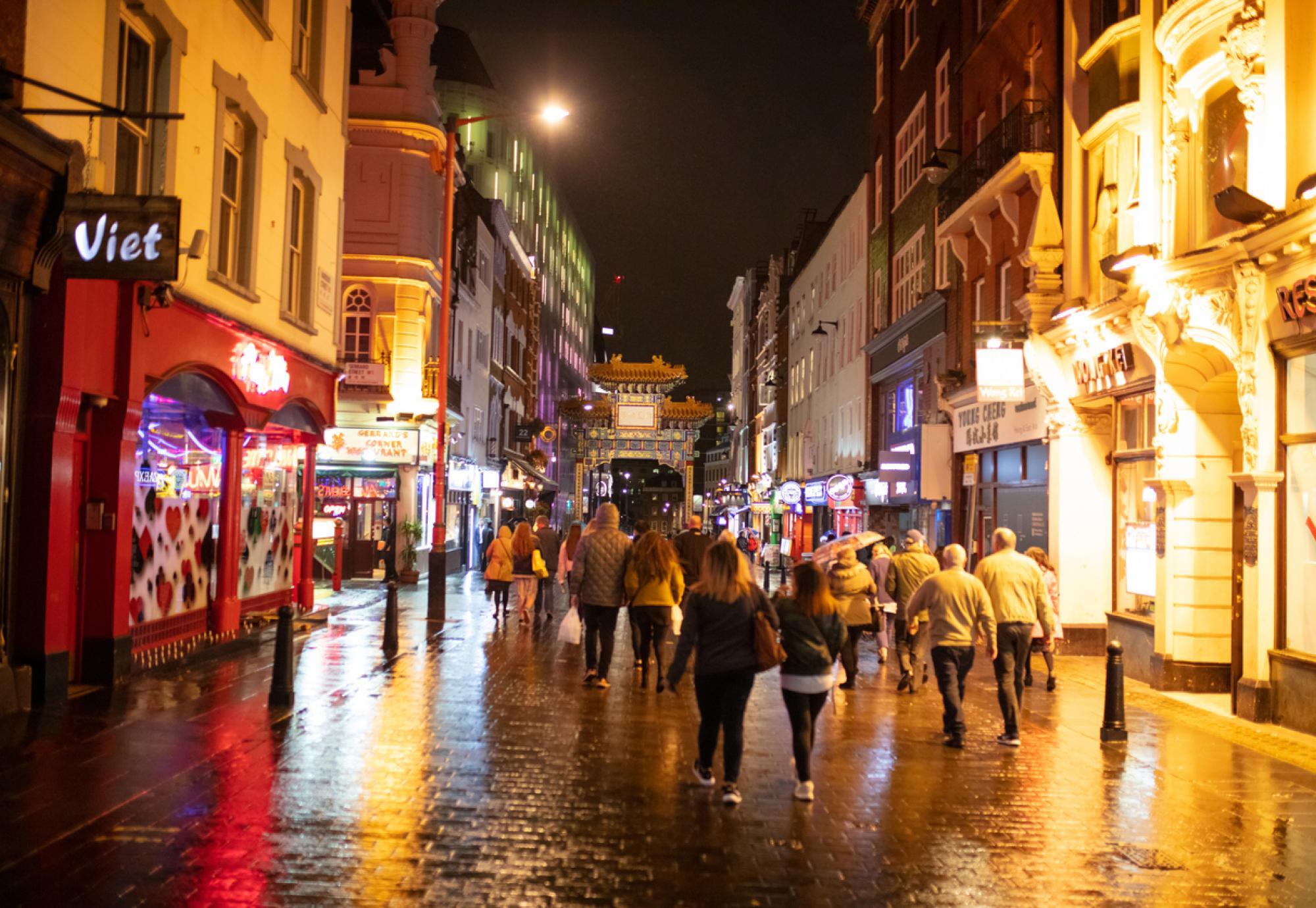 Soho, London at night