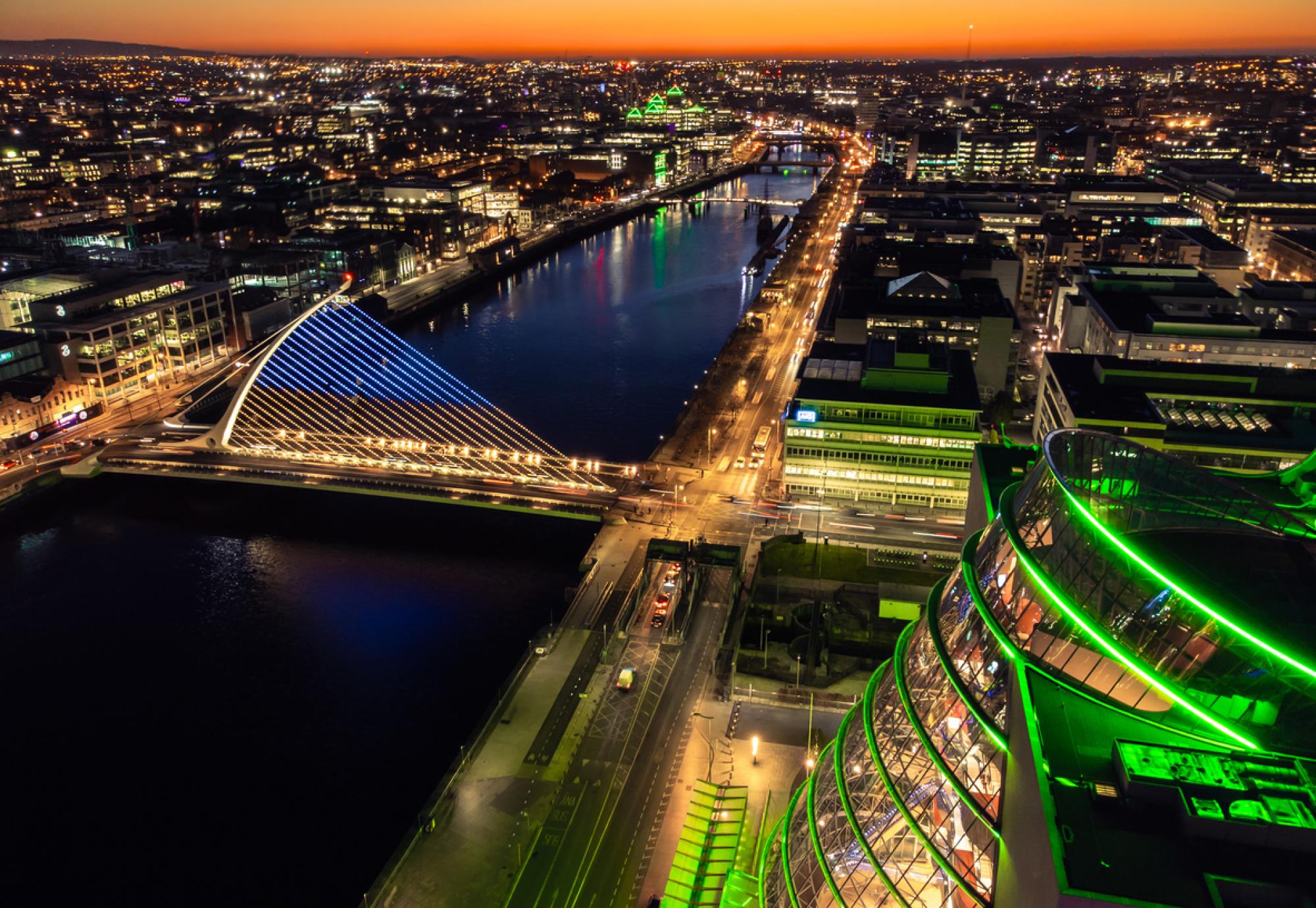 Dublin, Ireland at night