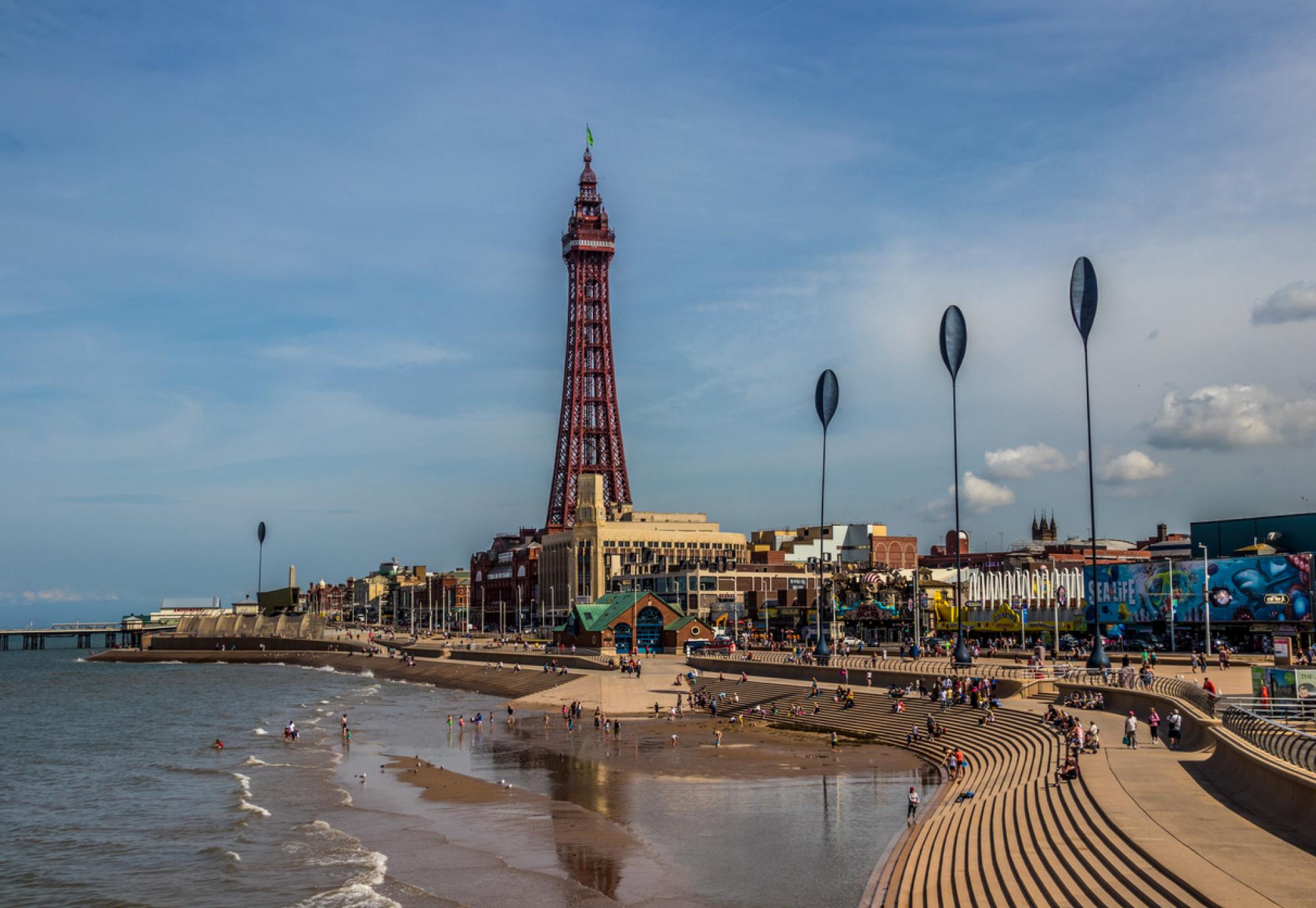 Blackpool view from the sea