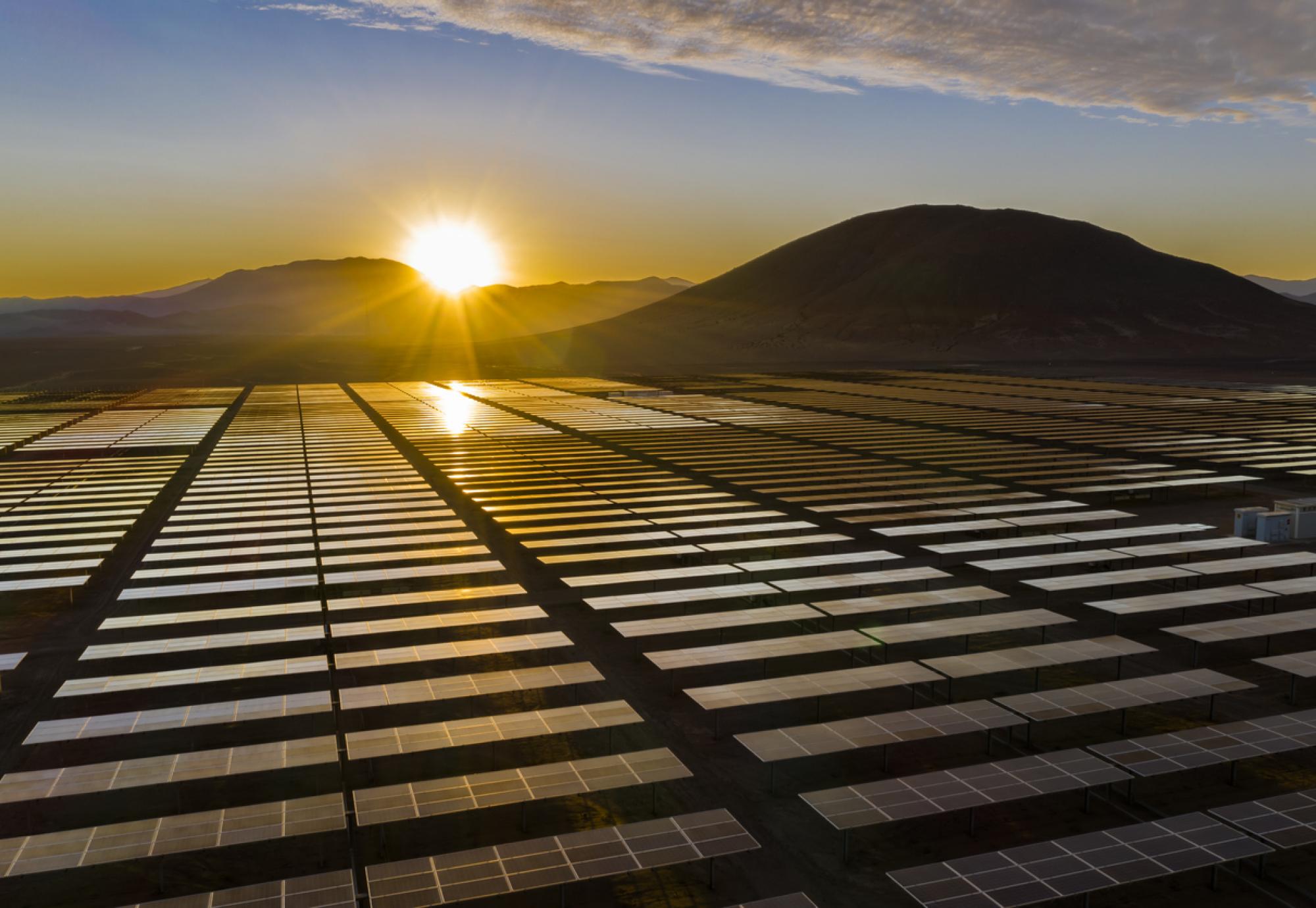 Solar panels in the desert
