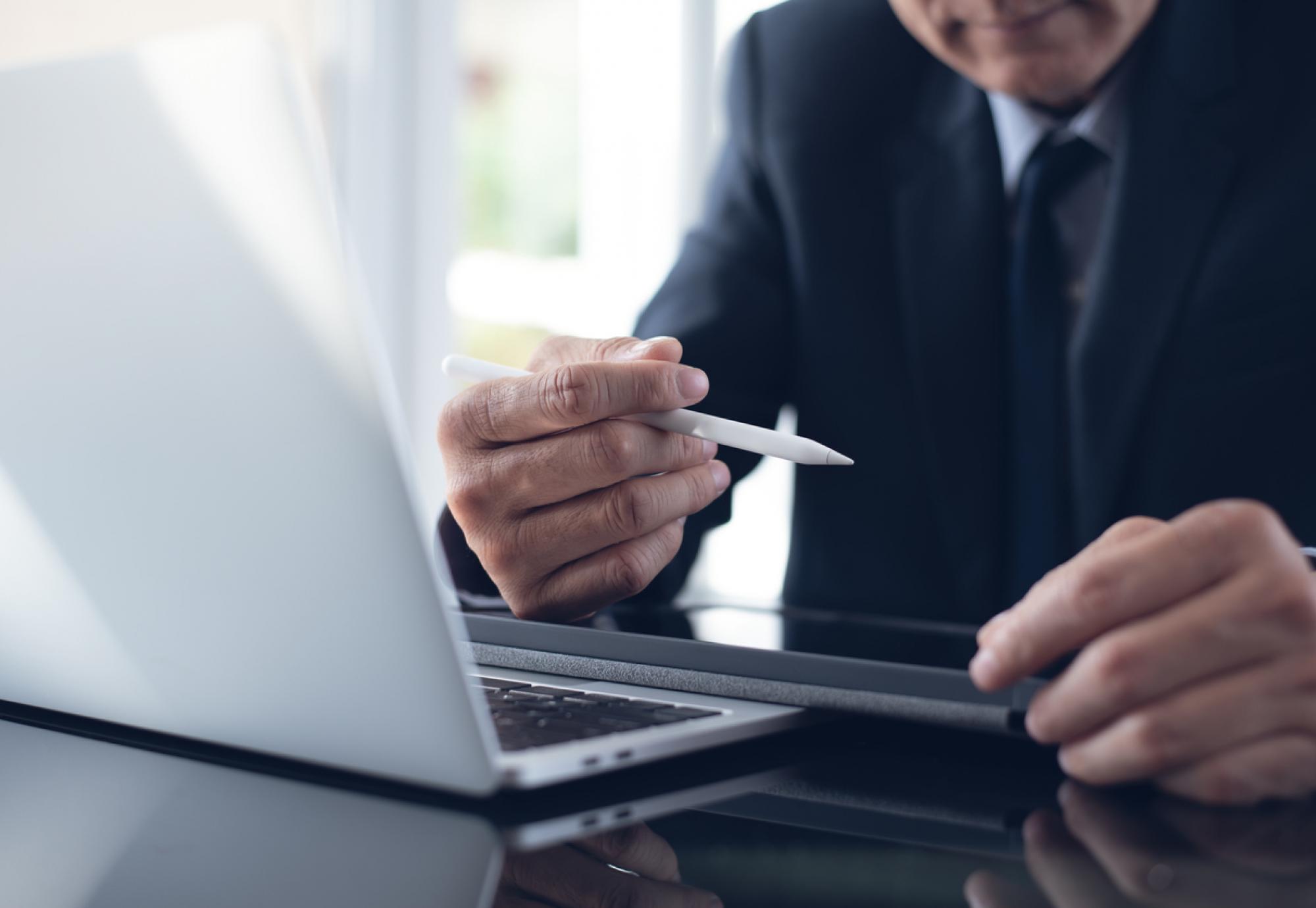 Man working at a laptop