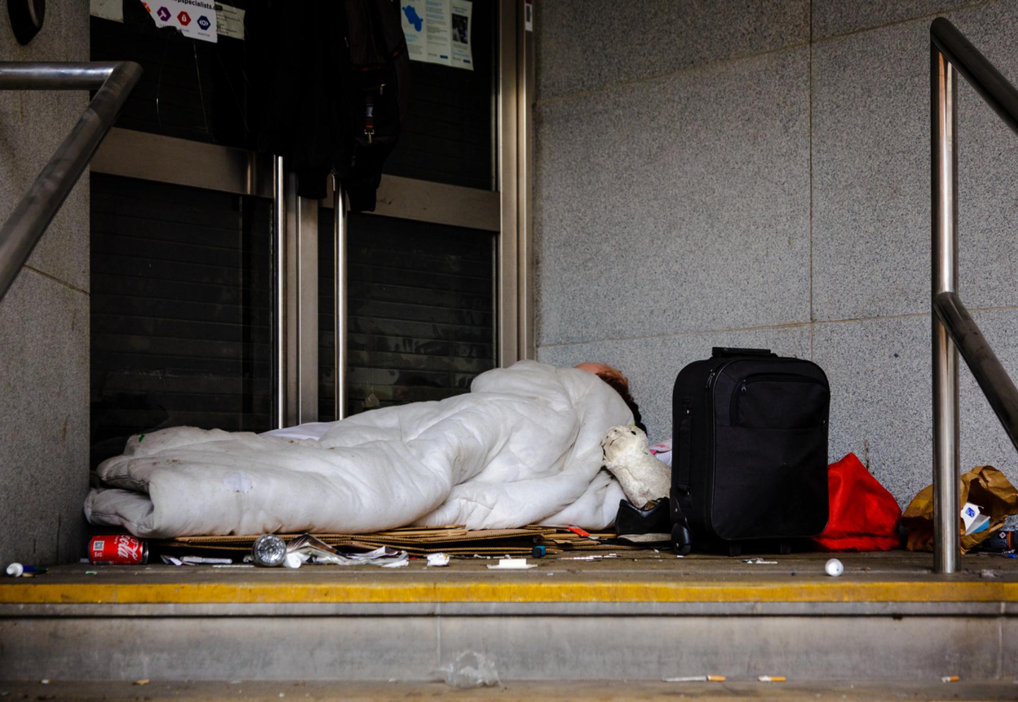 Homeless man on the streets of London