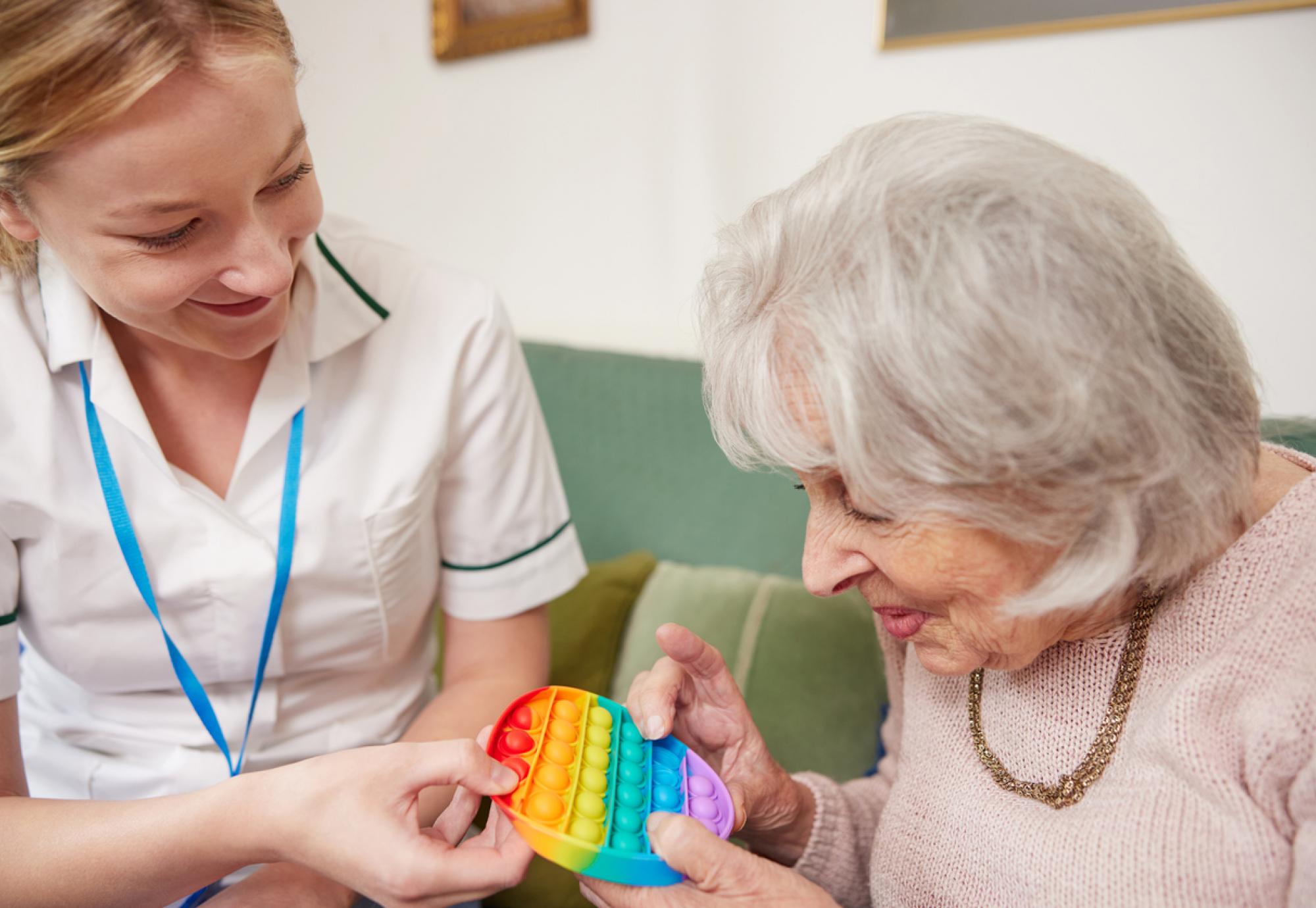 Occupational therapist with an older lady