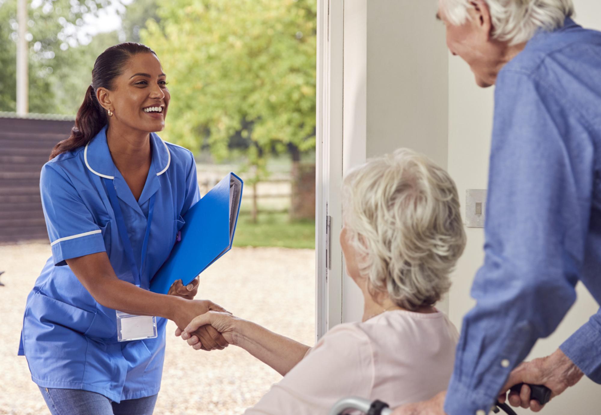 Healthcare worker on a home visit