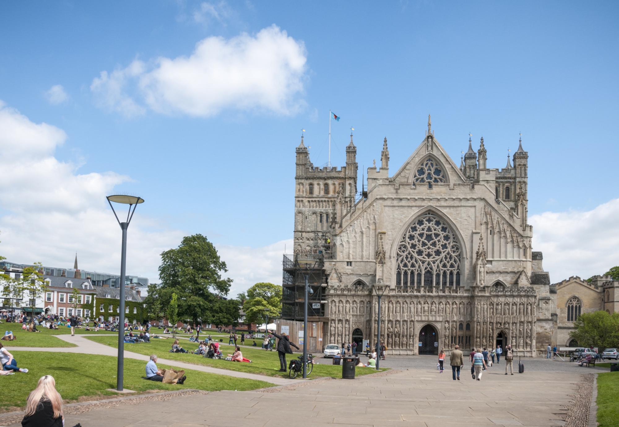 Exeter Cathedral on a sunny day