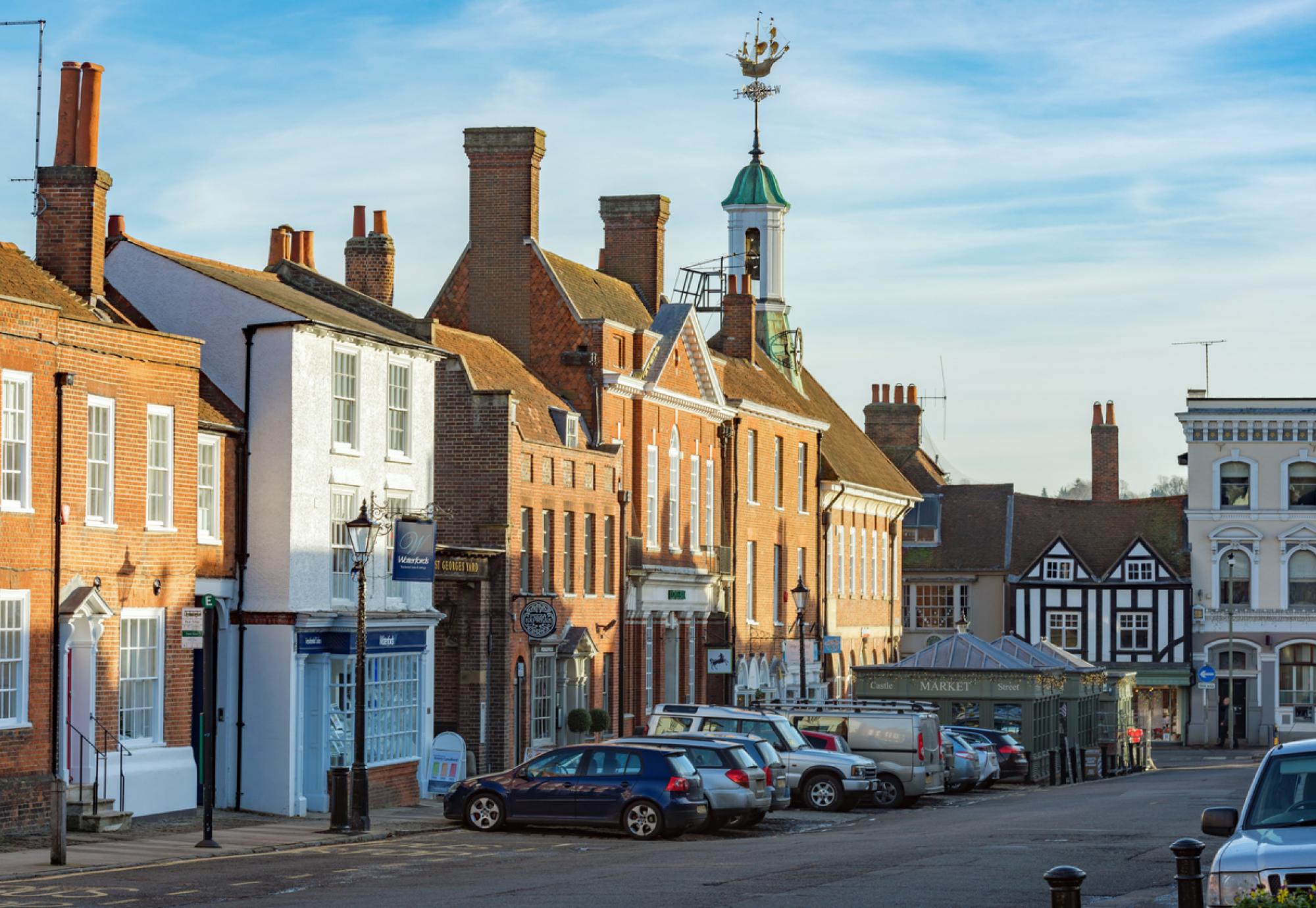 Farnham, UK. December 14th 2016. Castle Street