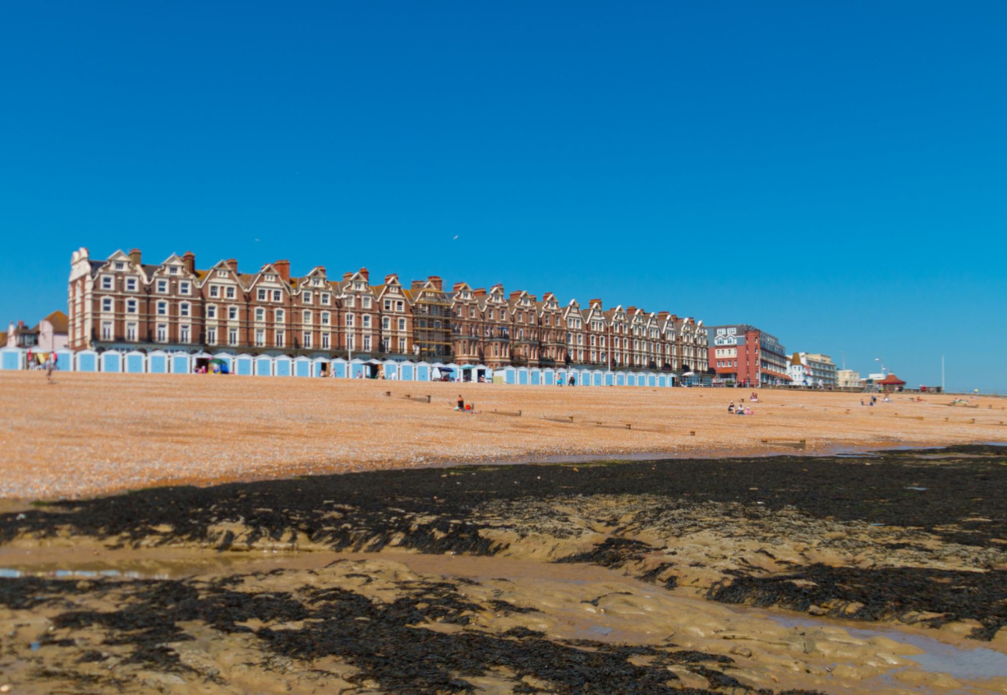 Houses in Lancing from the beach