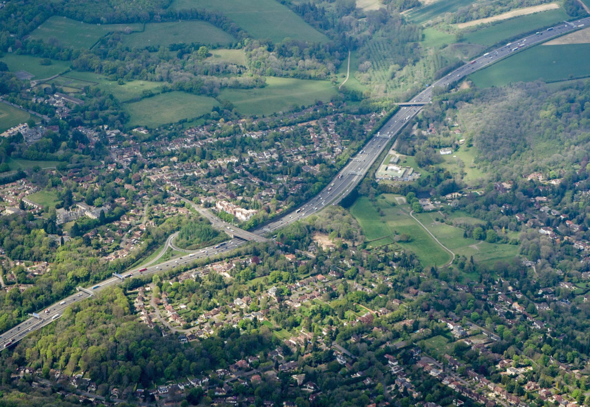 Aerial view of Rickmansworth, Hertforshire