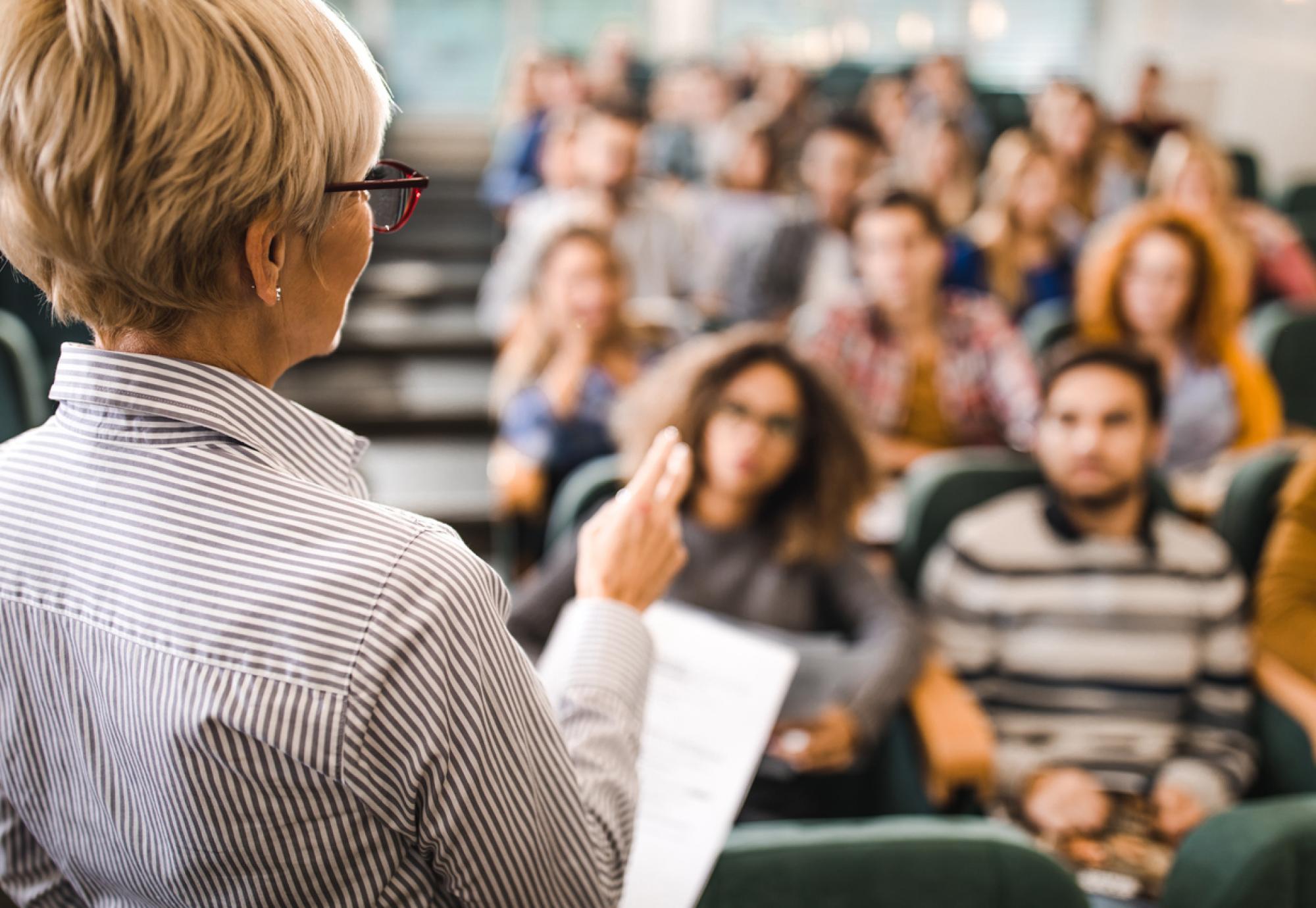 Learners being taught in a classroom