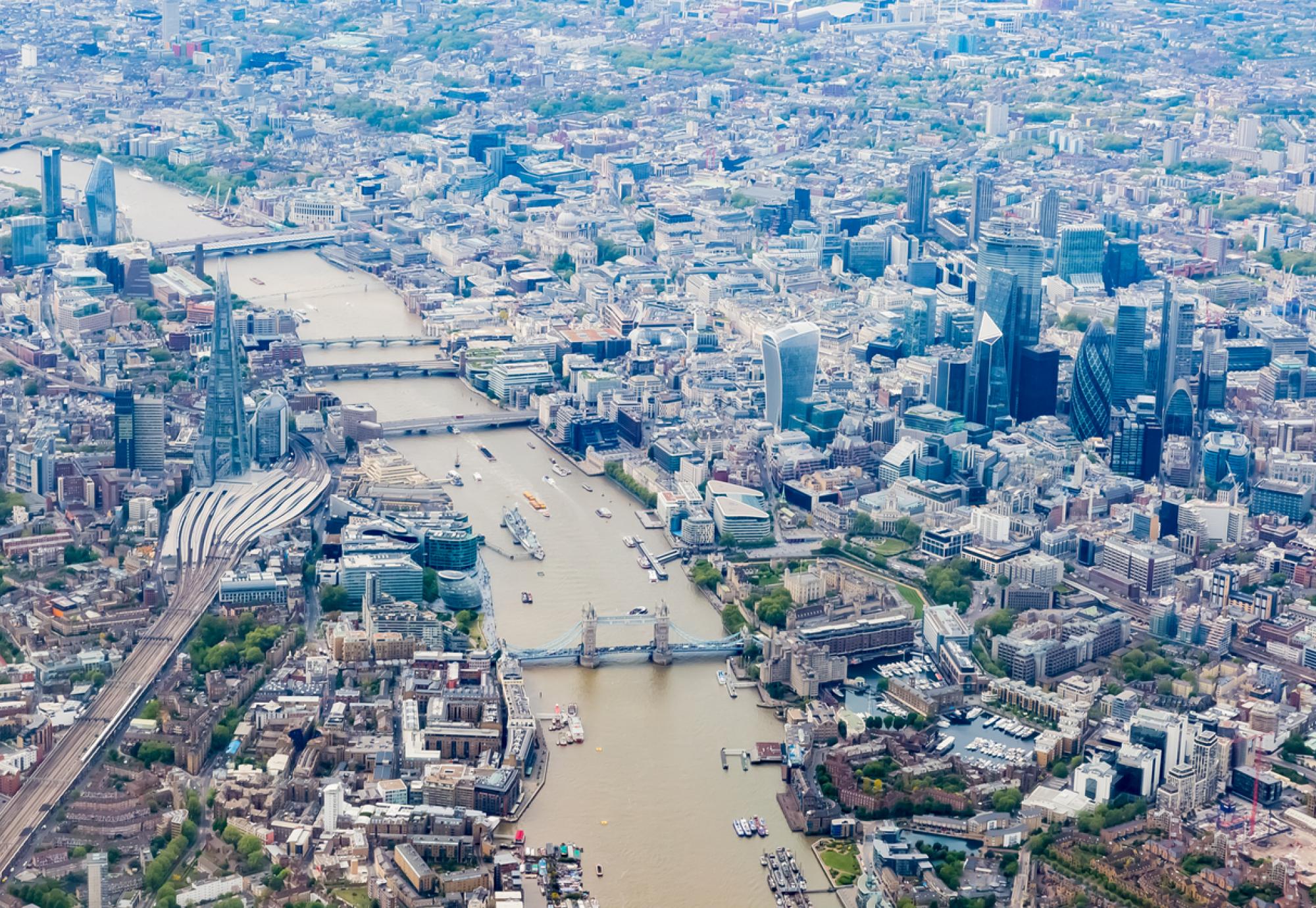 Aerial view of London