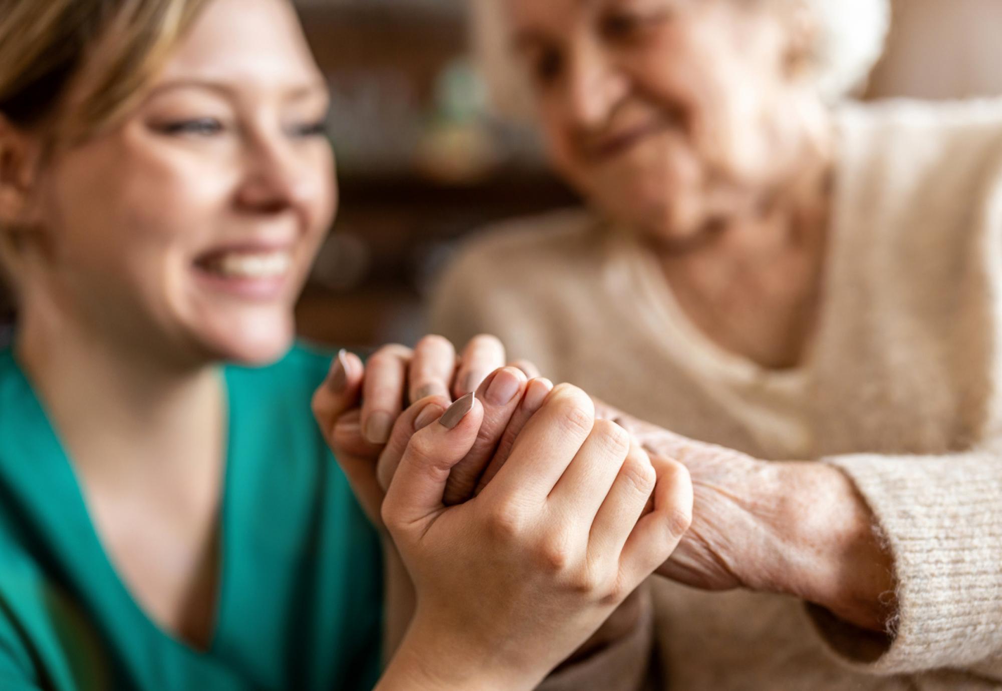 Old woman with nurse