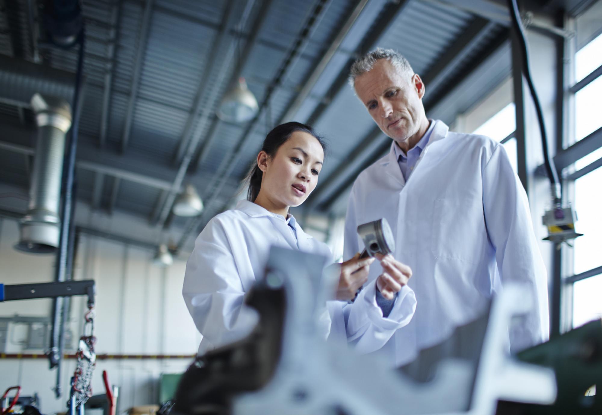 Two scientists working in a lab