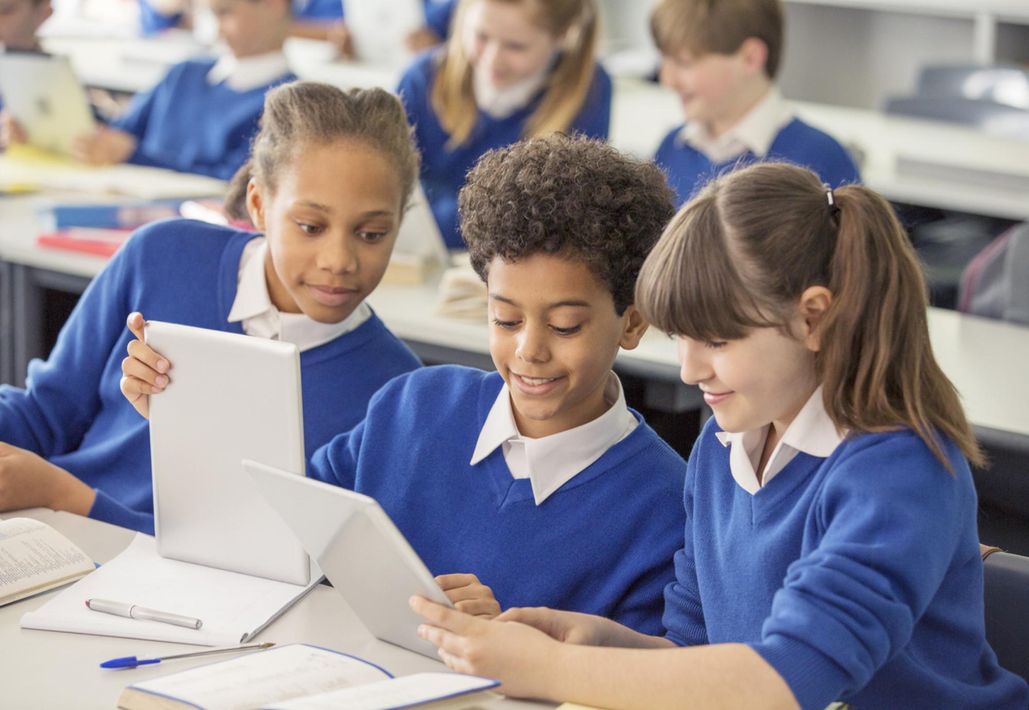 School children in classroom