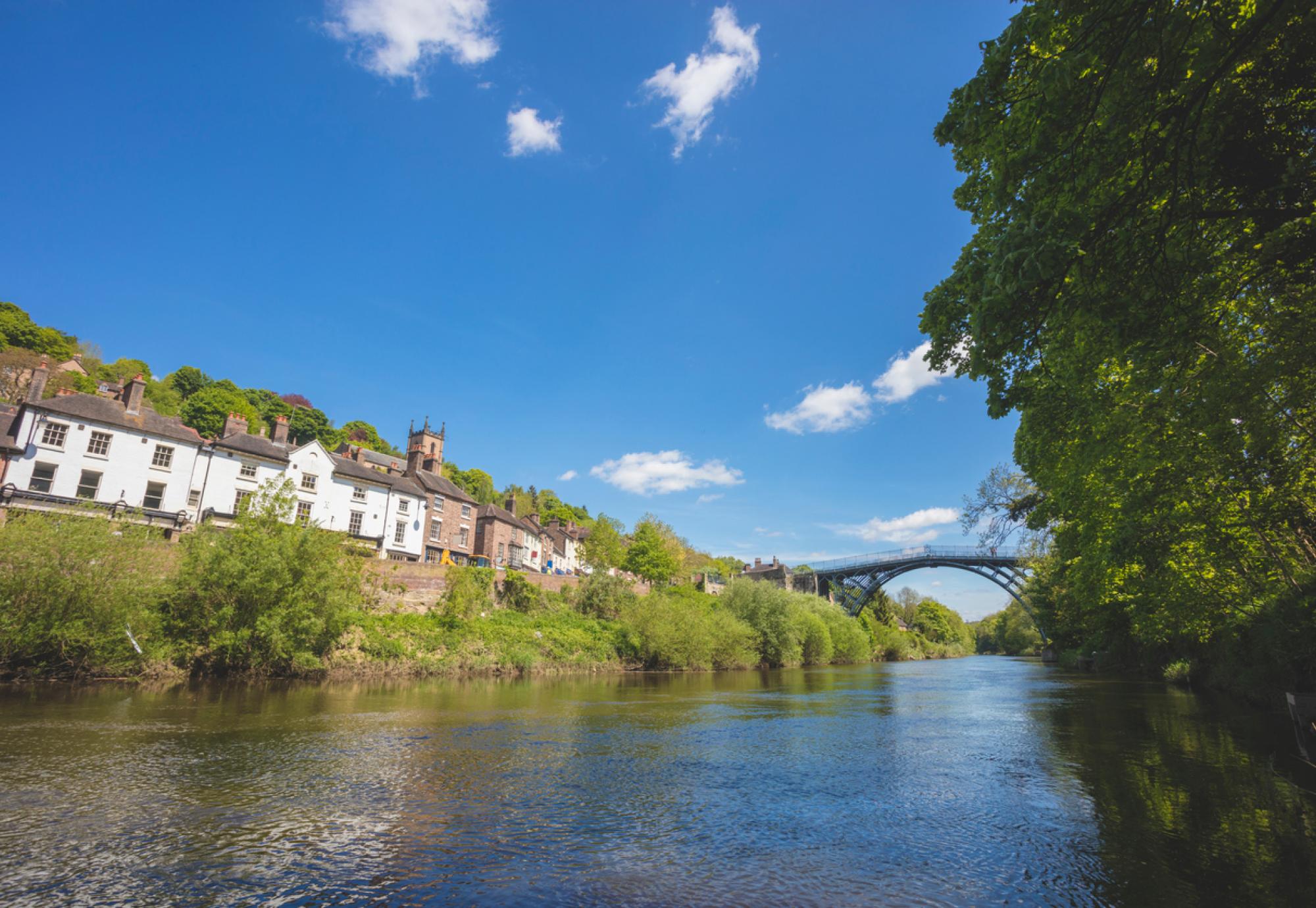 A stock photo of Iron bridge in Shropshire, England