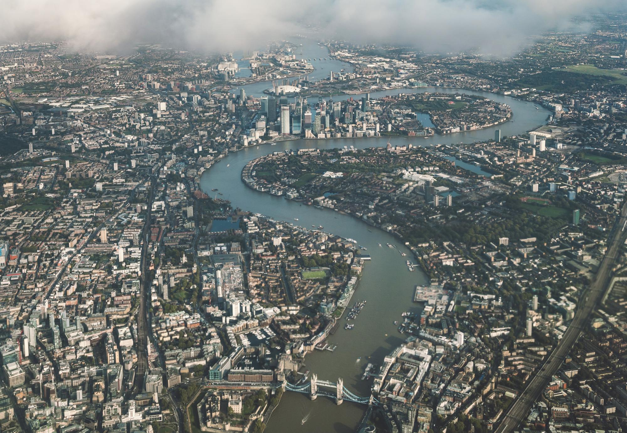 Aerial view of London