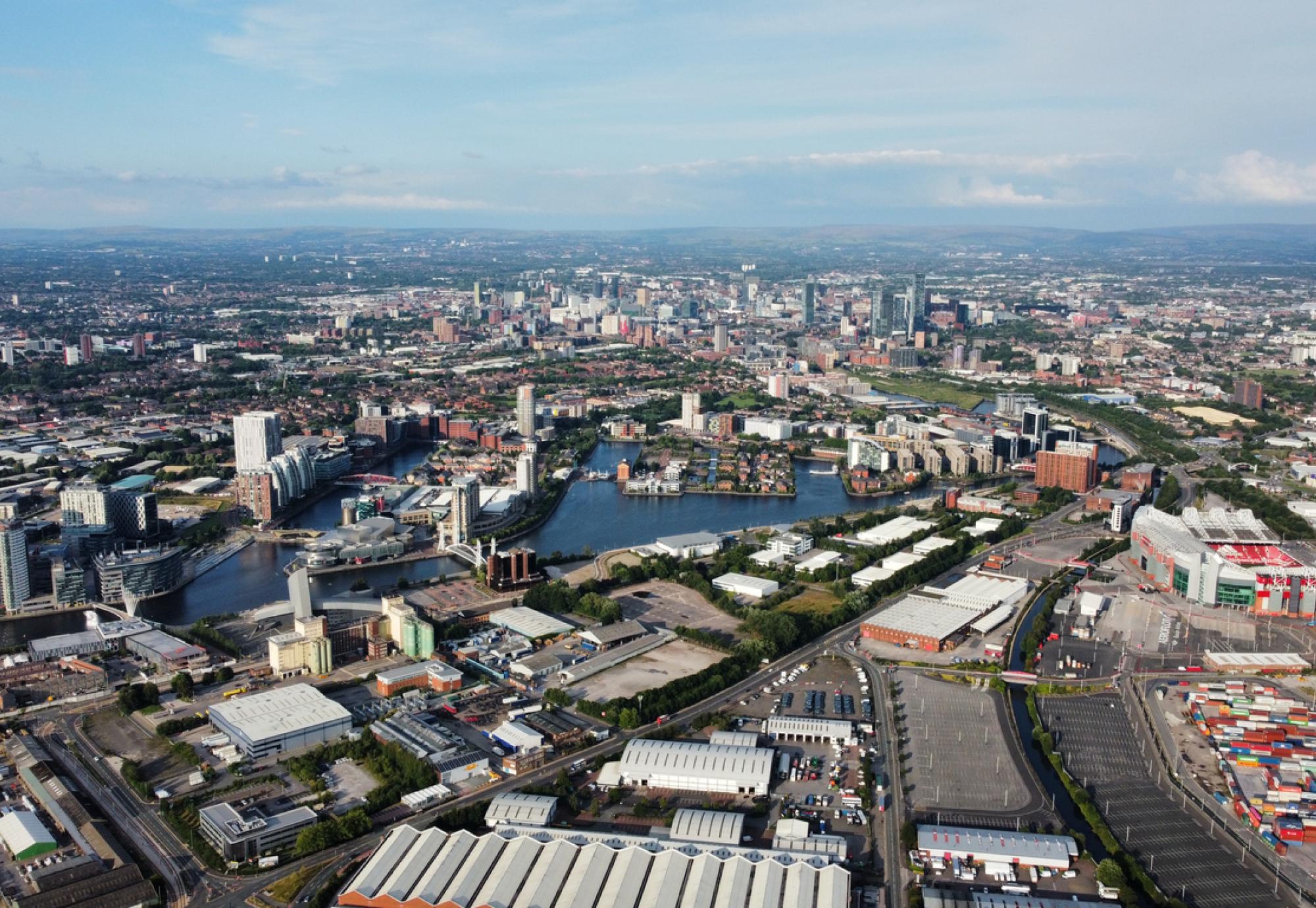 Aerial view of Salford