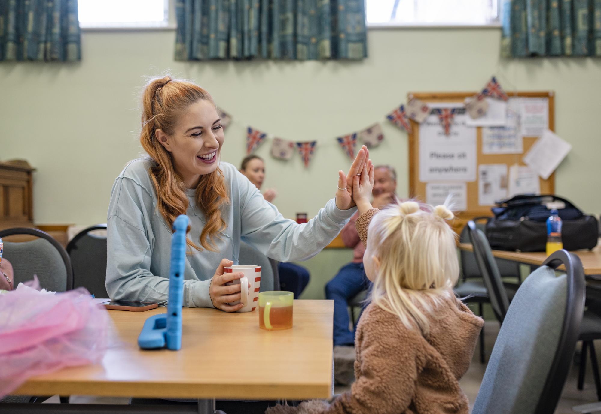 Mum and child in family hub