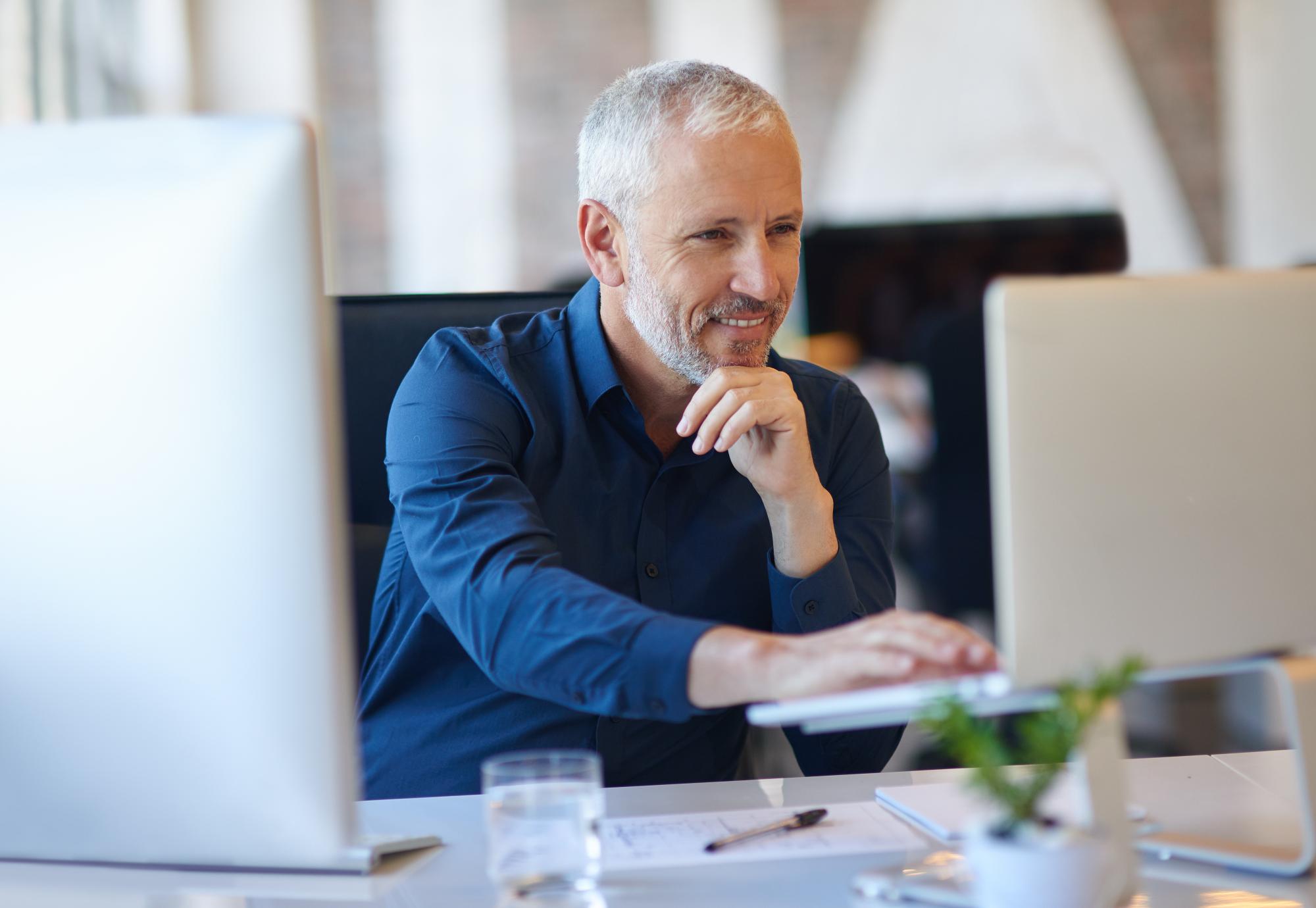 Man working on a computer