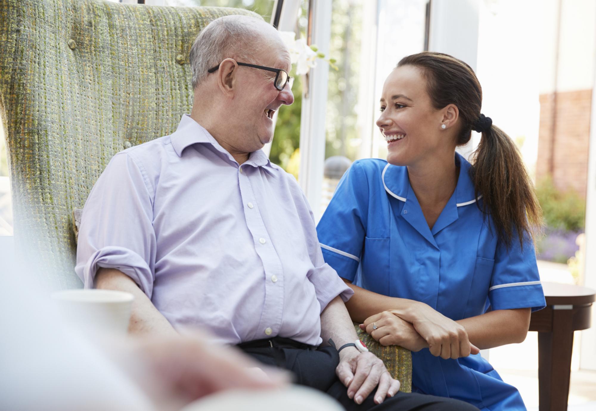 Carer sat with patient