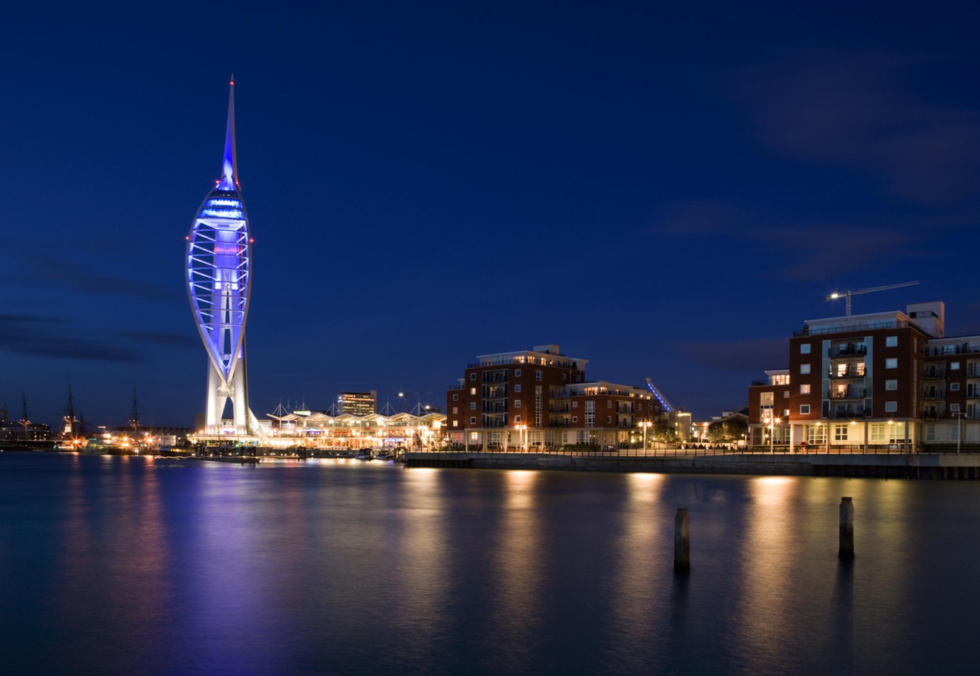 Spinnaker tower at night, Portsmouth