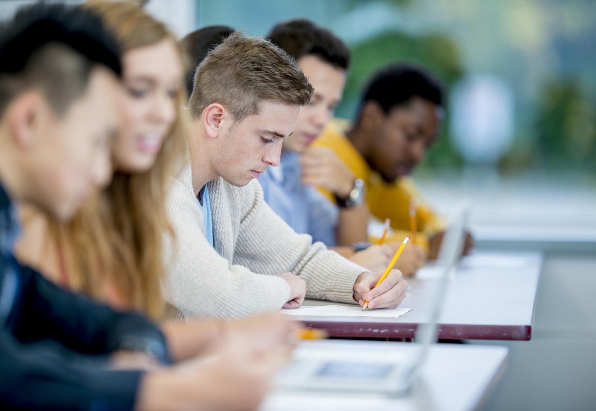 Young people studying