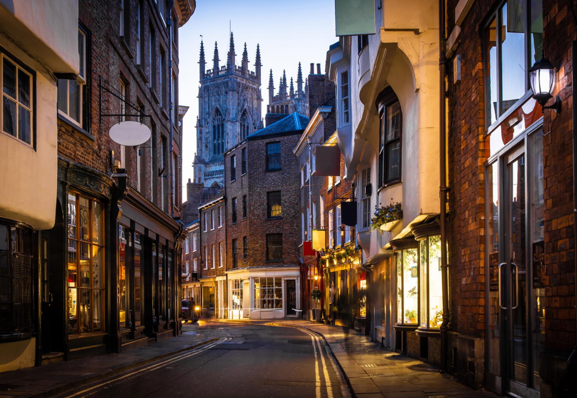 York street in the evening