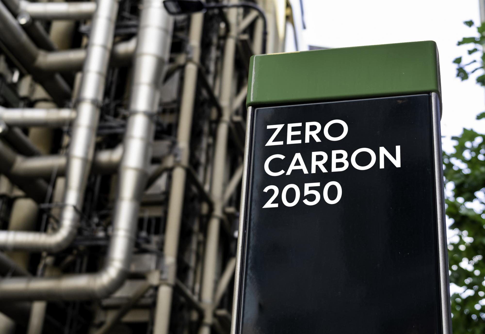 Zero Carbon 2050 Sign