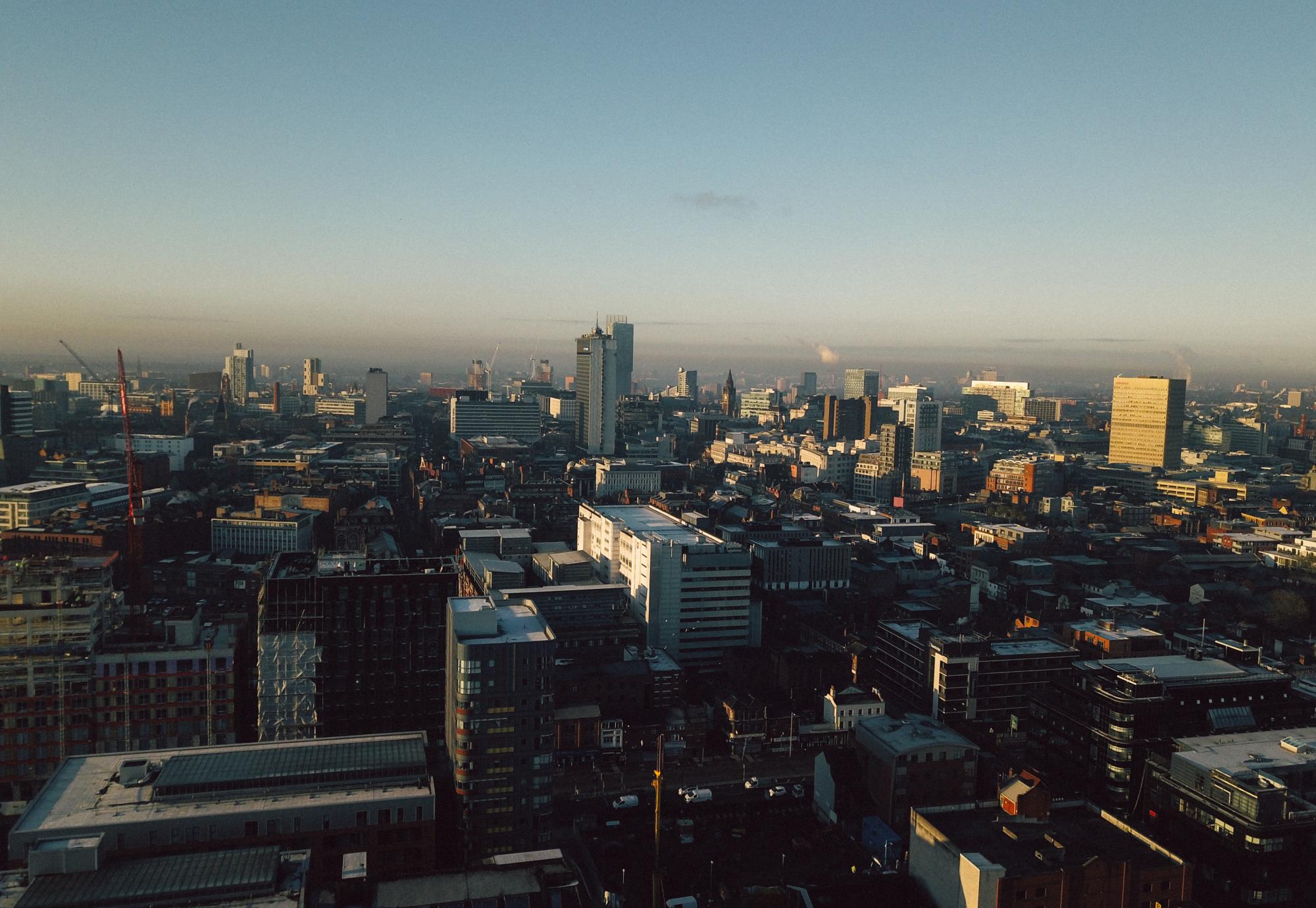 Aerial view of Manchester City Centre