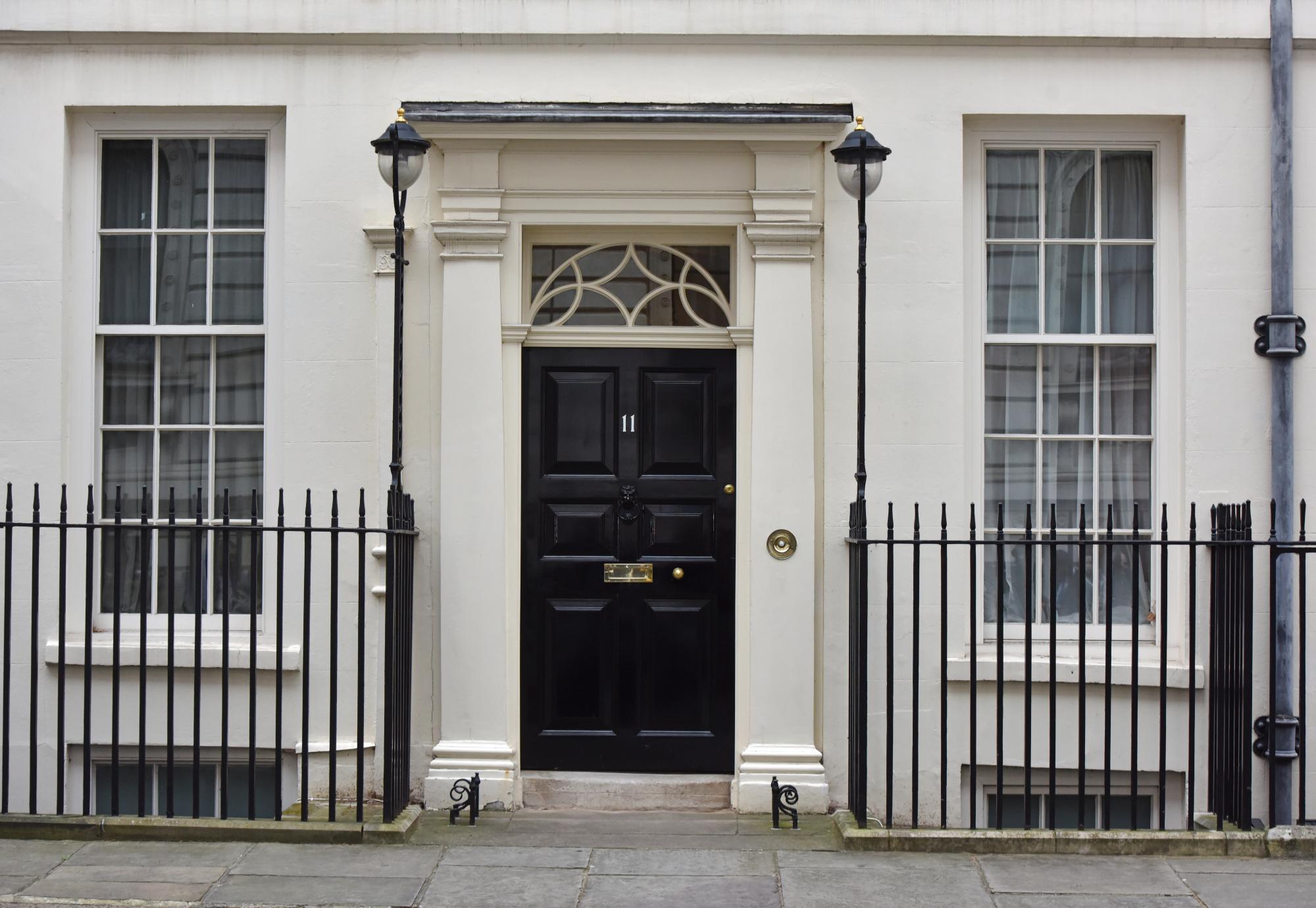 The front door of 11 Downing Street