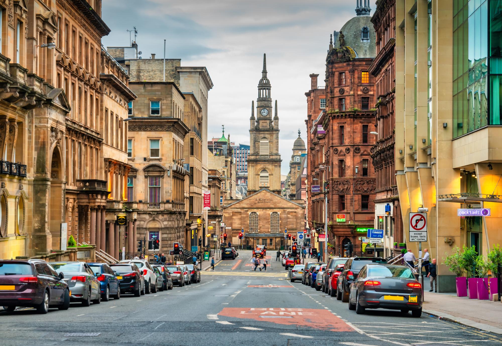 downtown Glasgow, Scotland.