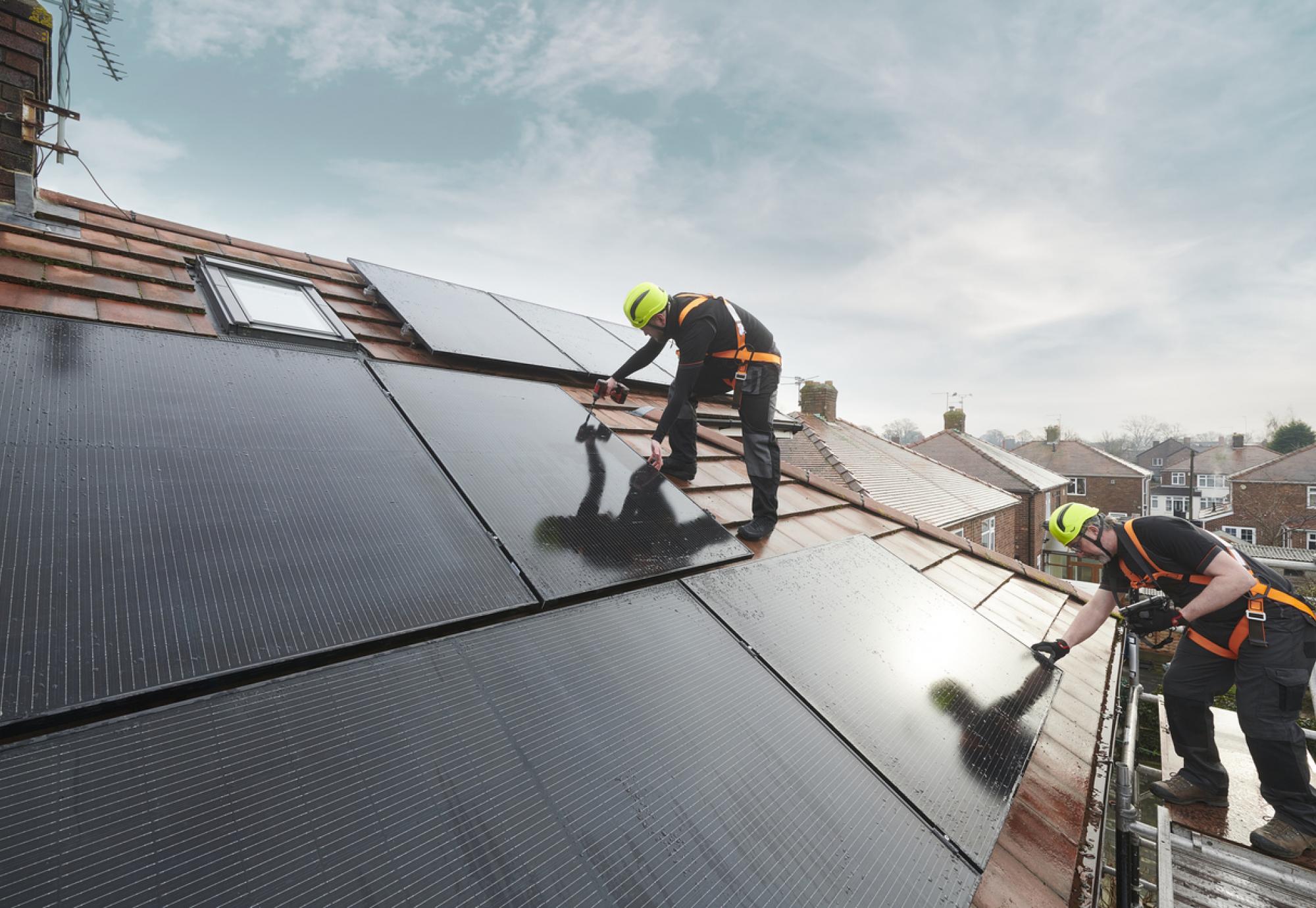 Domestic solar panel installation